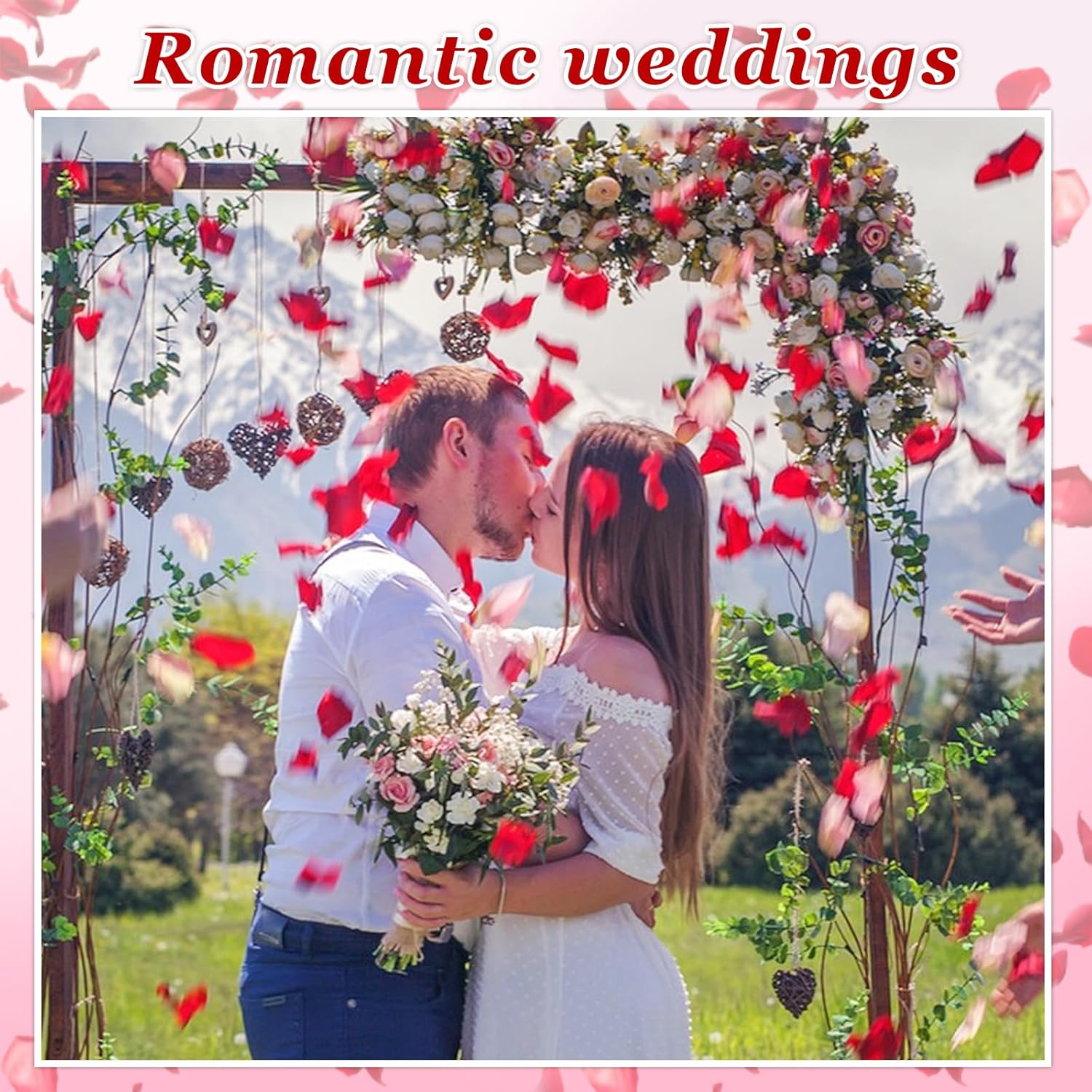 240PCS Real Red Rose Petals Confetti for Weddings and Celebrations
