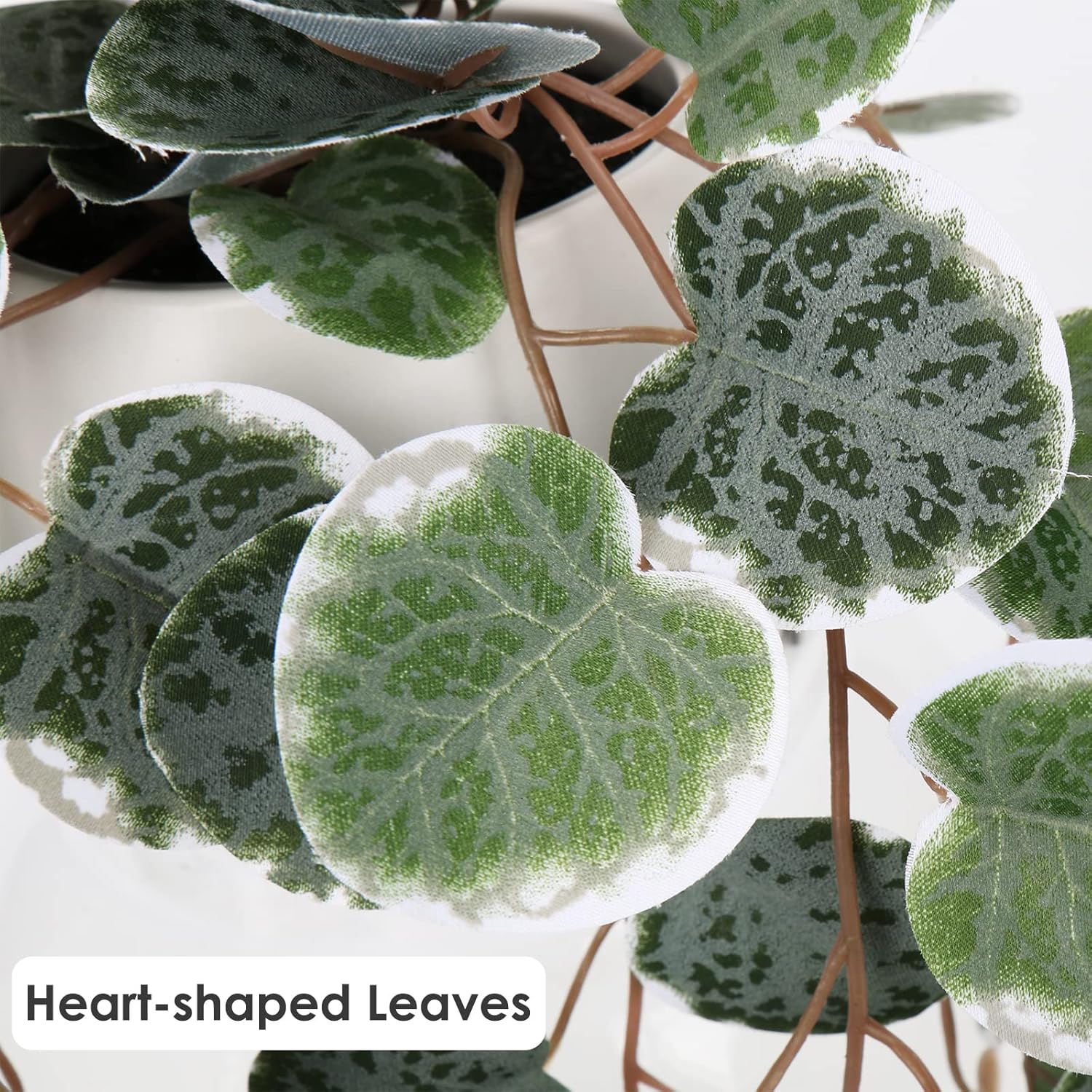 Briful Artificial String of Hearts Plants 16 with Ceramic Pot