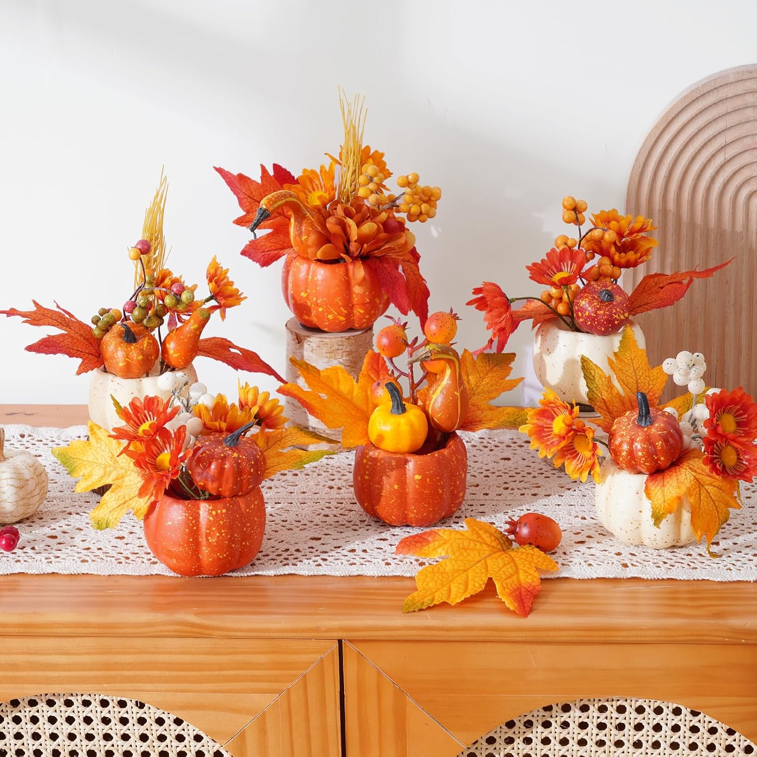6Pcs Fake Pumpkin Decorations for Fall Celebrations