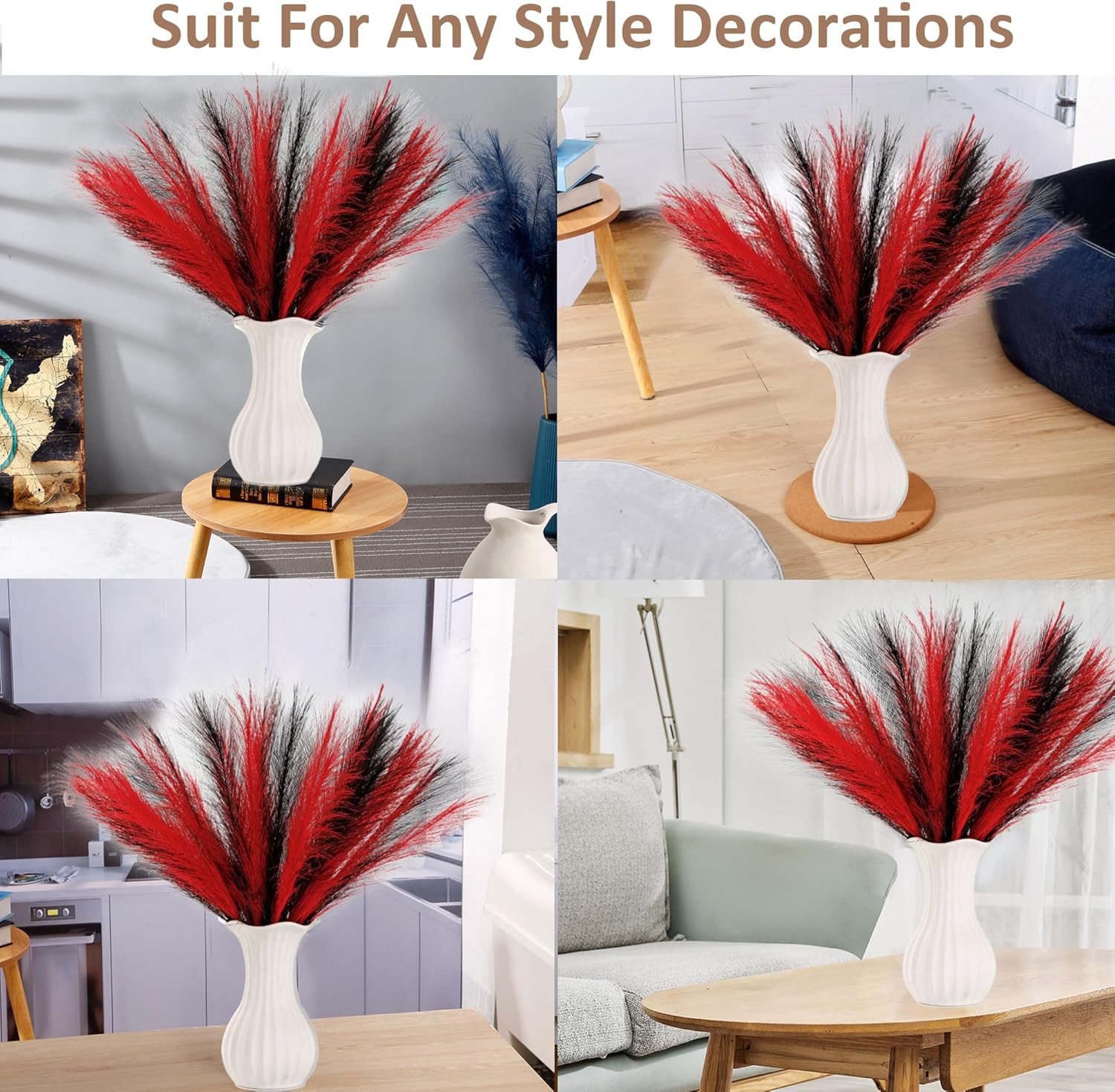 Acfruits Pampas Grass Halloween Decor 30 Pcs 17 Inch
