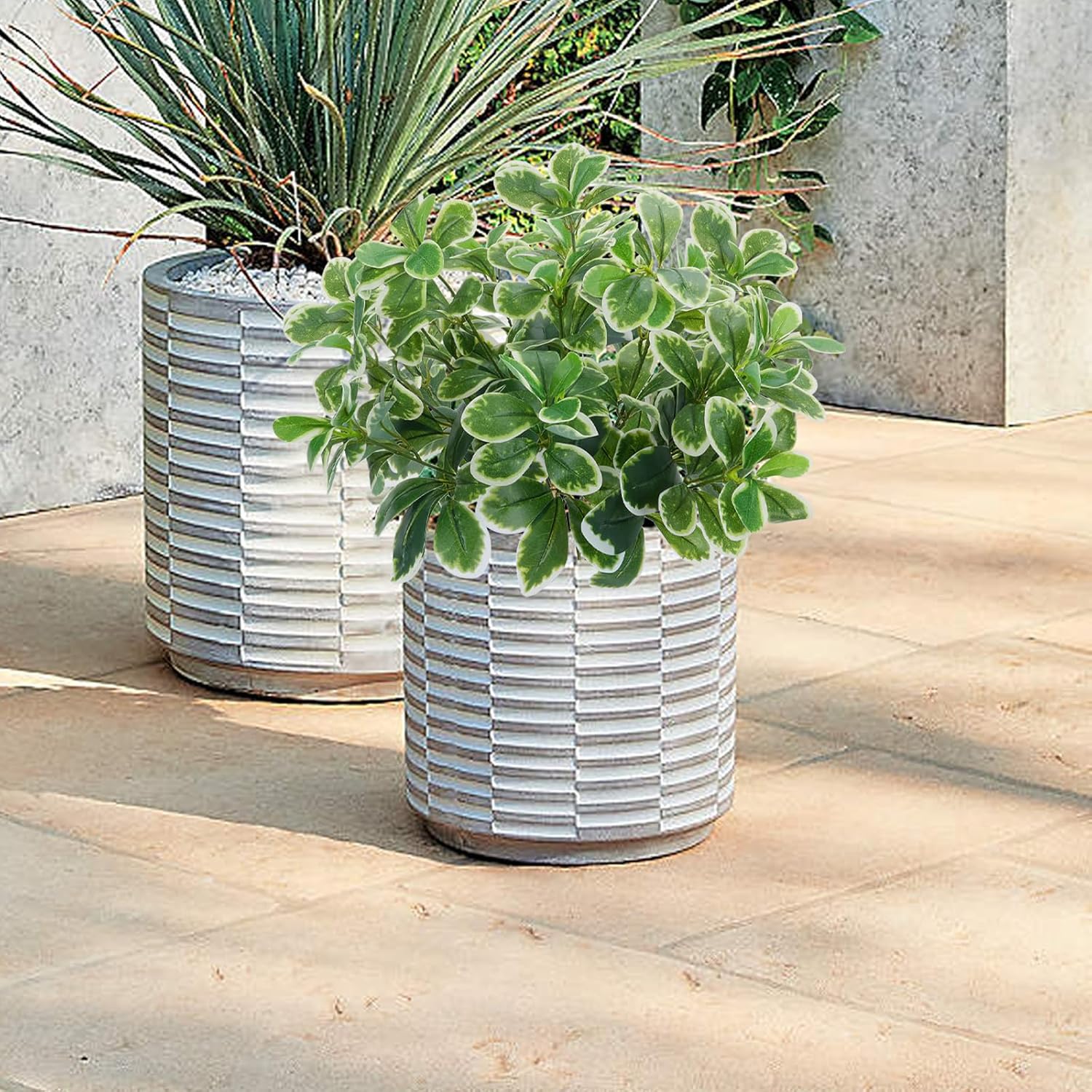 GTIDEA Artificial Shrubs Real Touch Silk Plants 2pcs