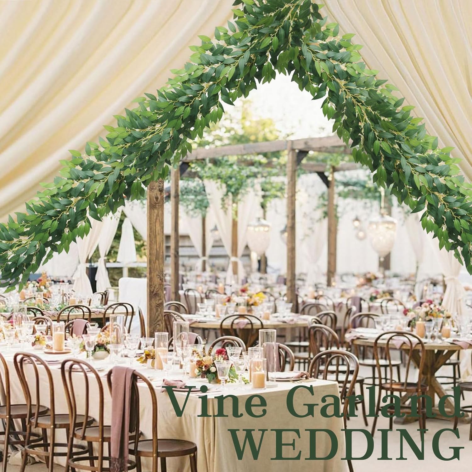 Mizii 10 Feet Artificial Vine Garland Faux Italian Ruscus Decor