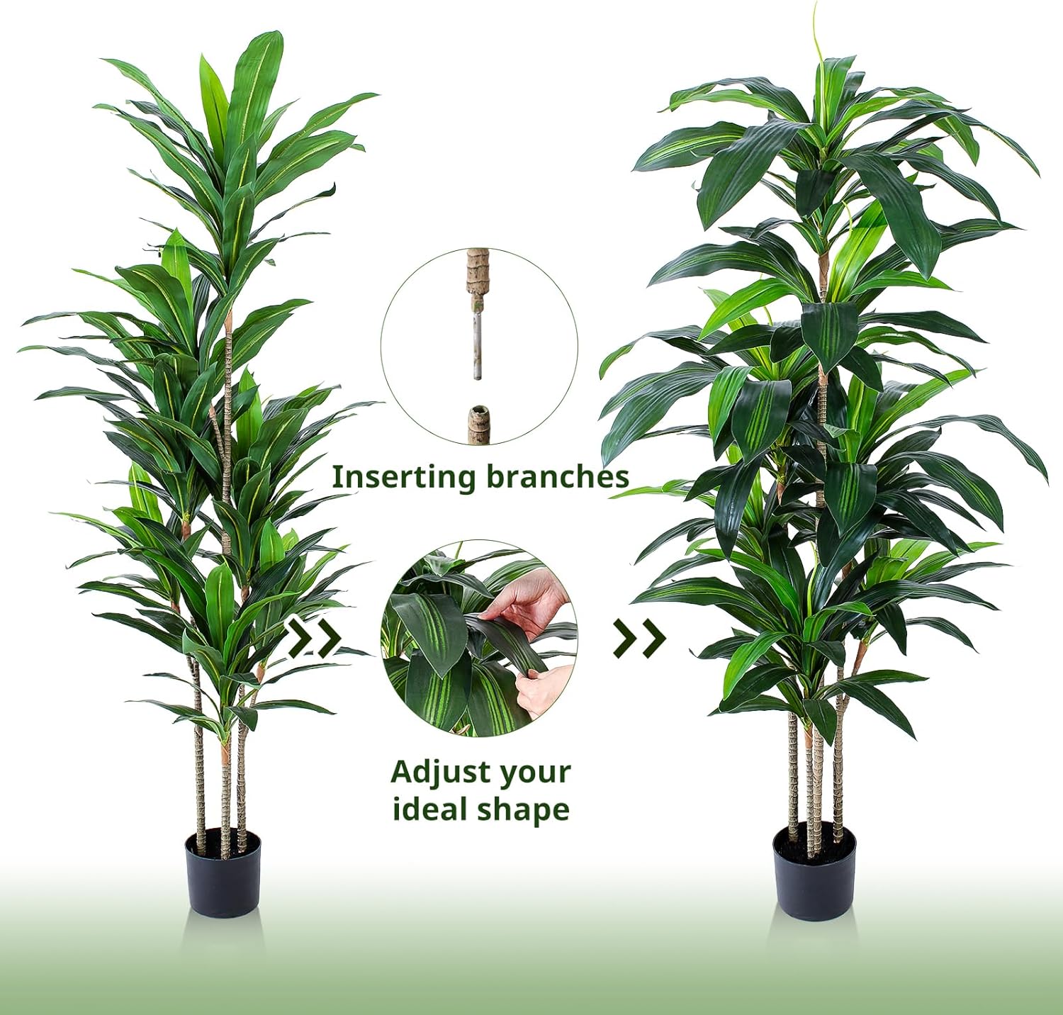 YEPDIN 5 FT Artificial Dracaena Tree with Pot