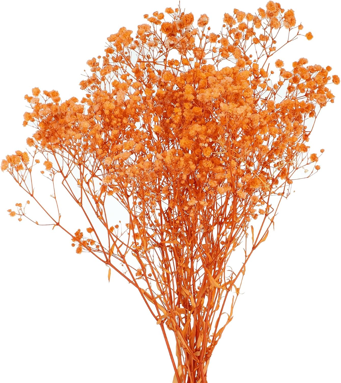 MECCANIXITY Artificial Orange Gypsophila Flowers 17 Inch 3 Pcs