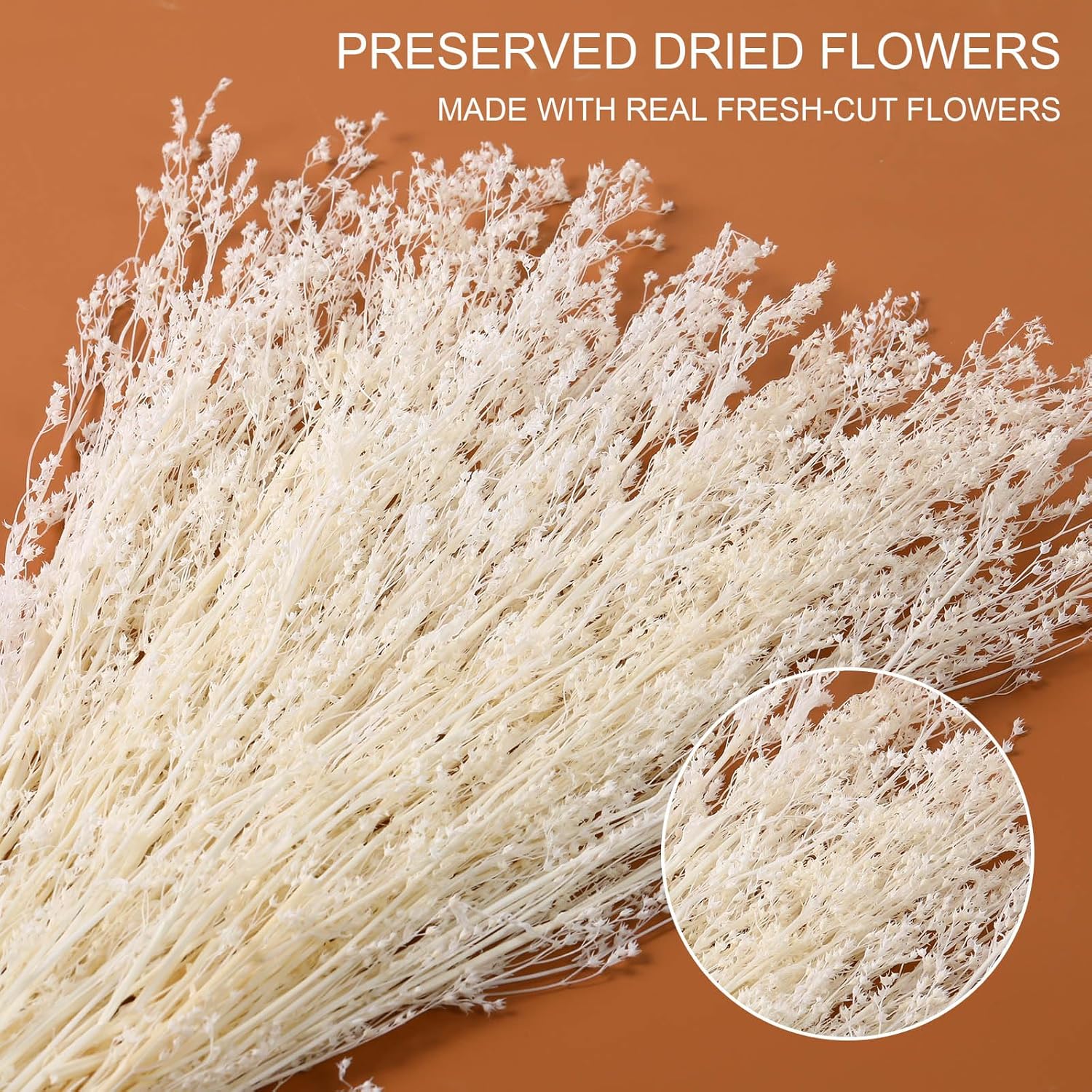 Tavkite Dried White Babys Breath Bouquet 17 Inch