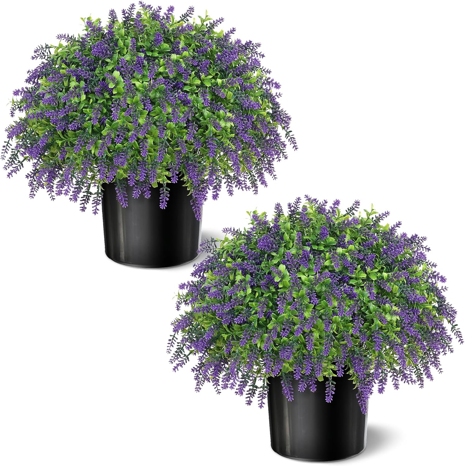 Artificial Boxwood Topiary Ball with Lavender - Set of 2
