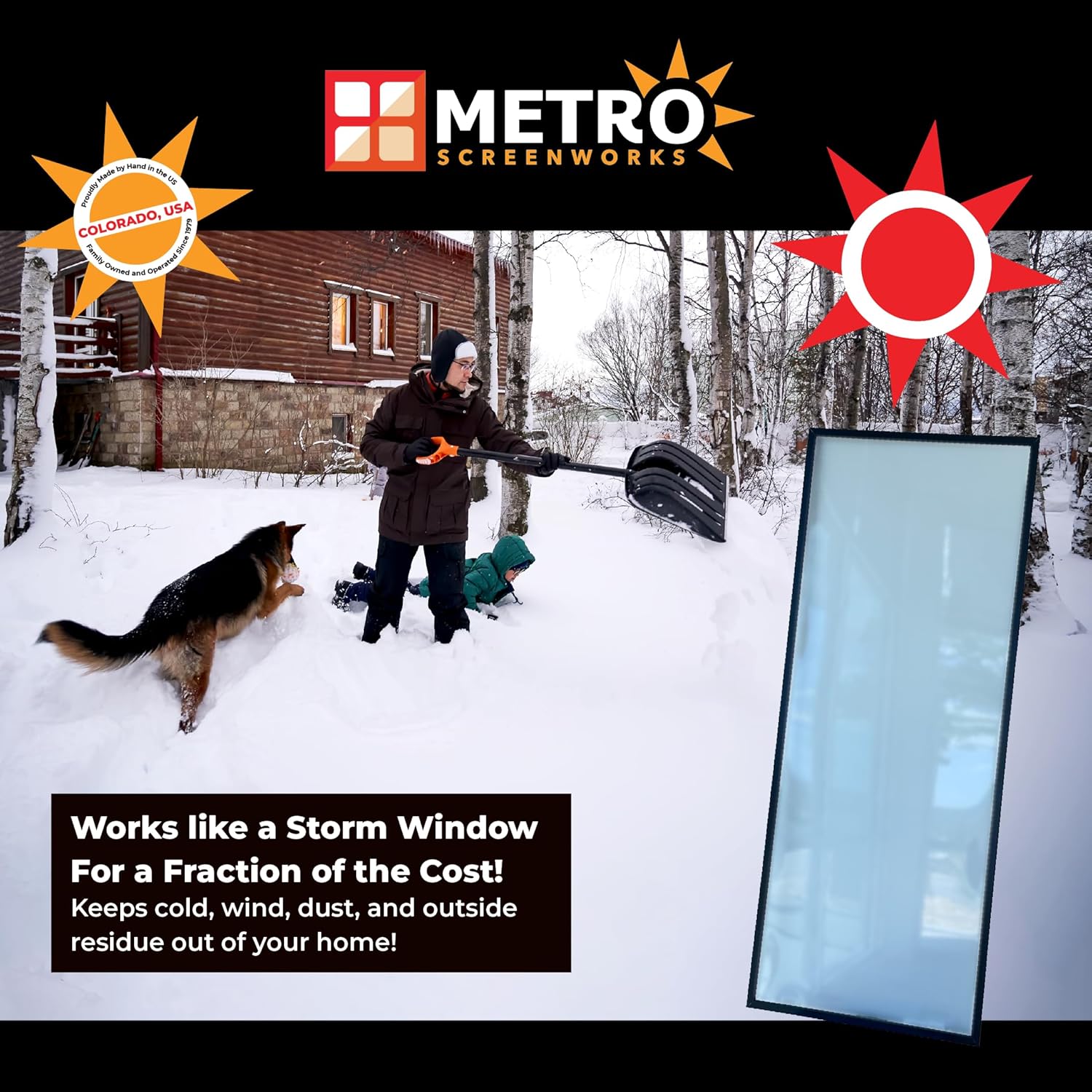 Metro Screenworks Draft Blocker - Custom Size Vinyl Window Screen