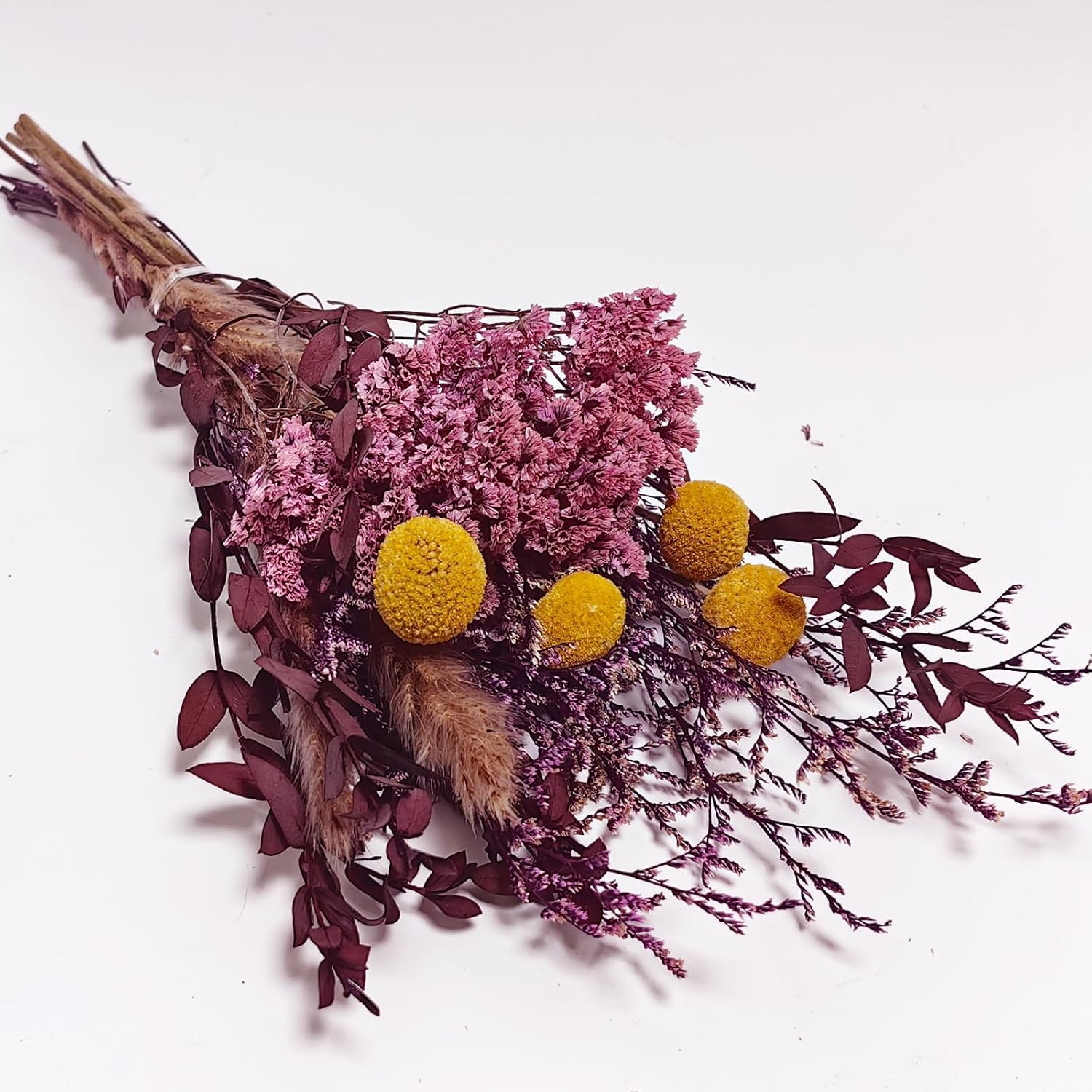 LBREVOGA Dried Flower Bouquet - Purple 15 Inches