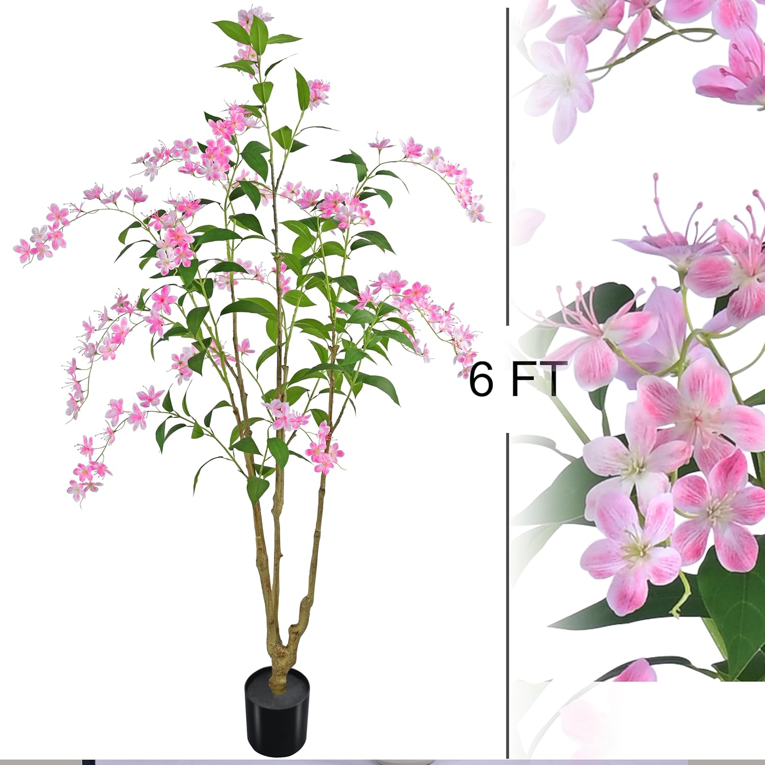 Artificial Jasmine Tree 6ft Black Pot Fake Plants
