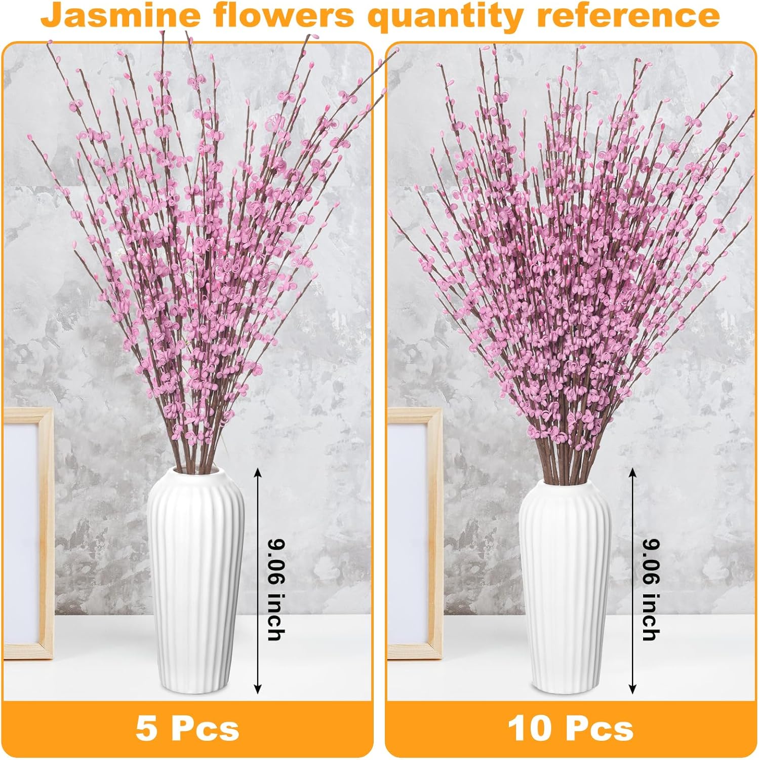 5 Pcs 299 Inch Artificial Pink Jasmine Flowers