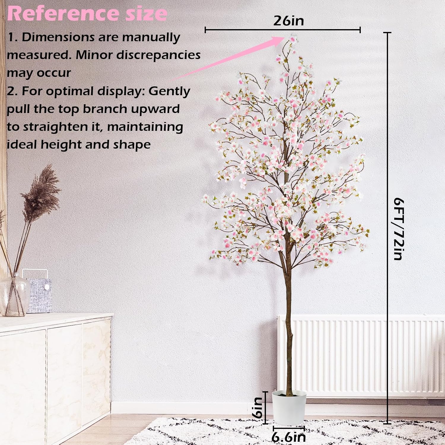 Cherry Blossom Tree 6FT Artificial Pink Indoor Decor