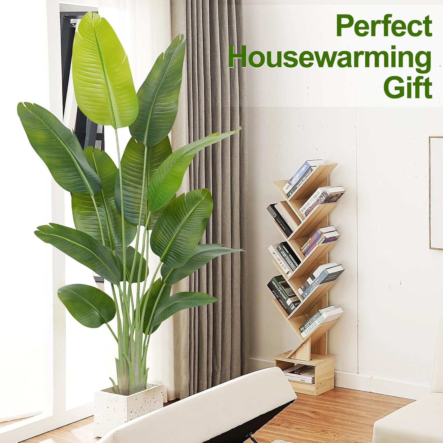 Lifelike Bird of Paradise Artificial Plant 6ft Faux Banana Leaf Tree