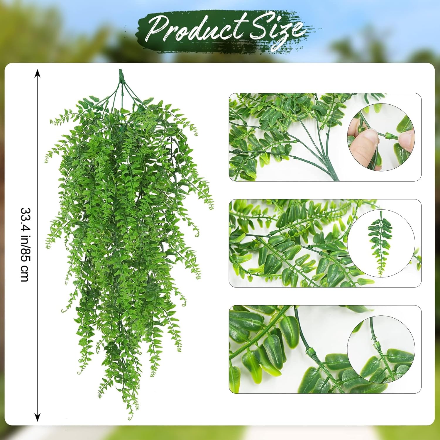 Huryfox Artificial Hanging Plants Fern Vine