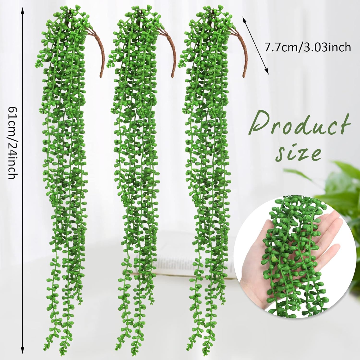16 Pcs Artificial Succulents Hanging Plants Wall Greenery Decor