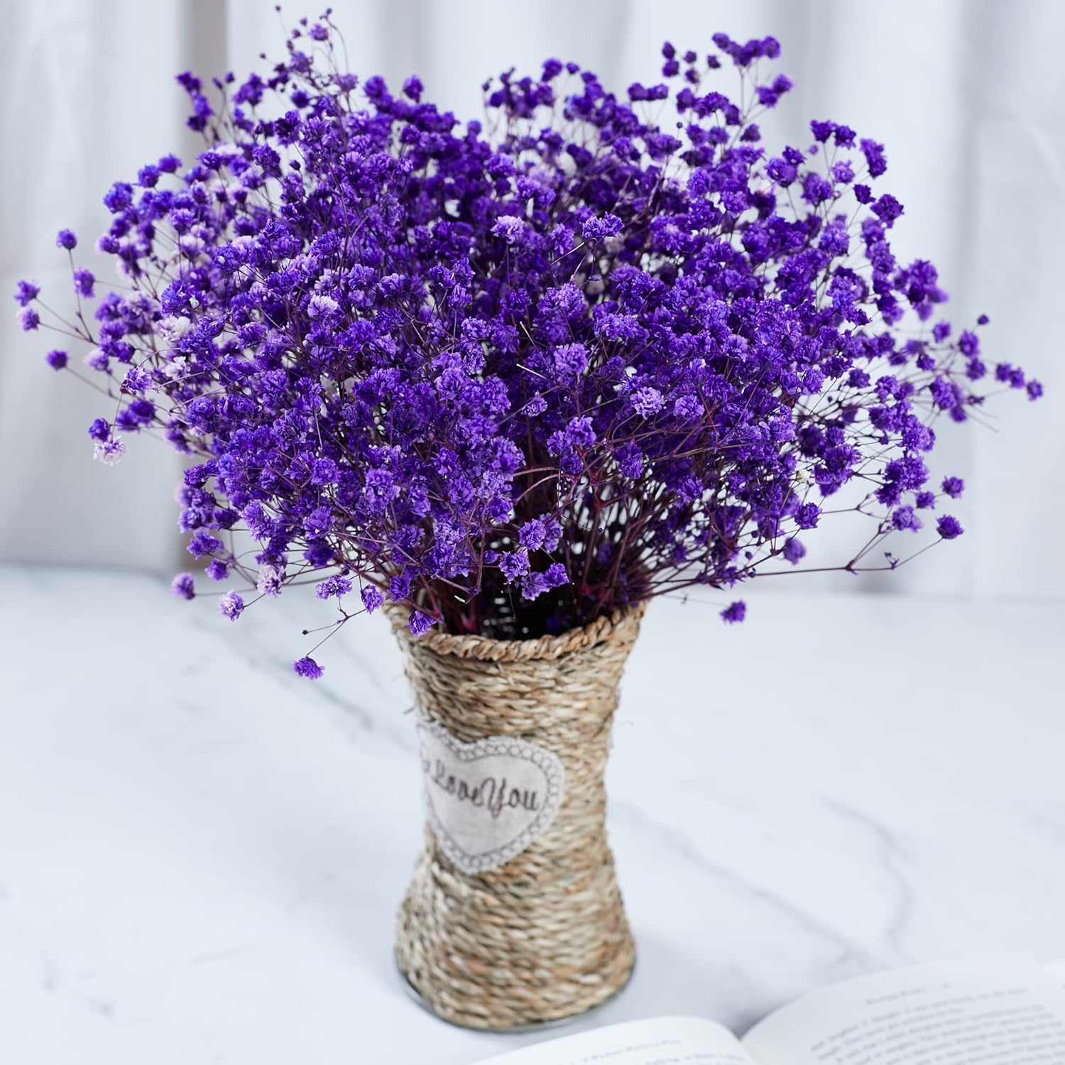 Preserved Babys Breath Flowers 3 Bunches Purple