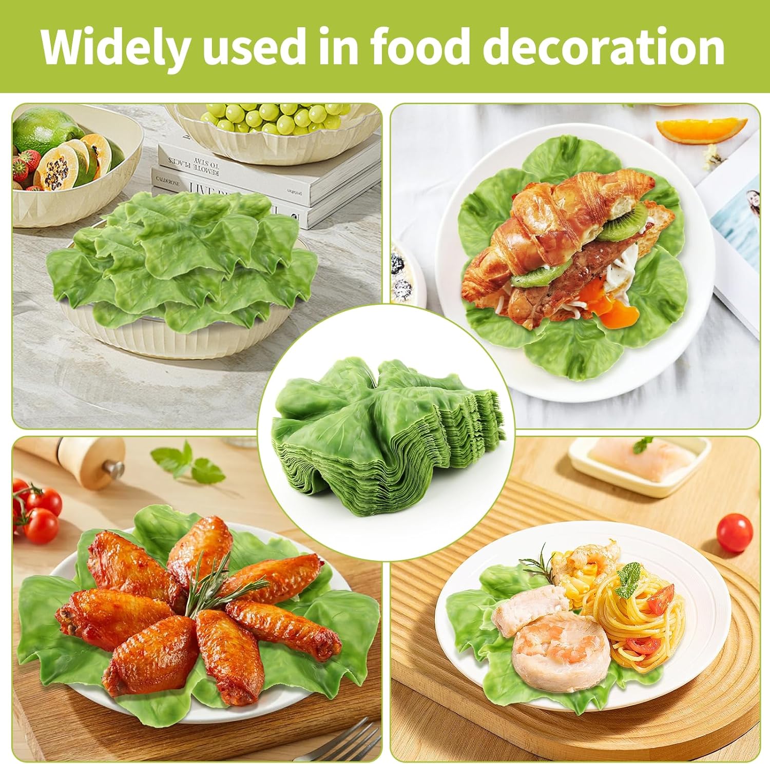 10PCS Realistic Artificial Lettuce Leaves for Decor