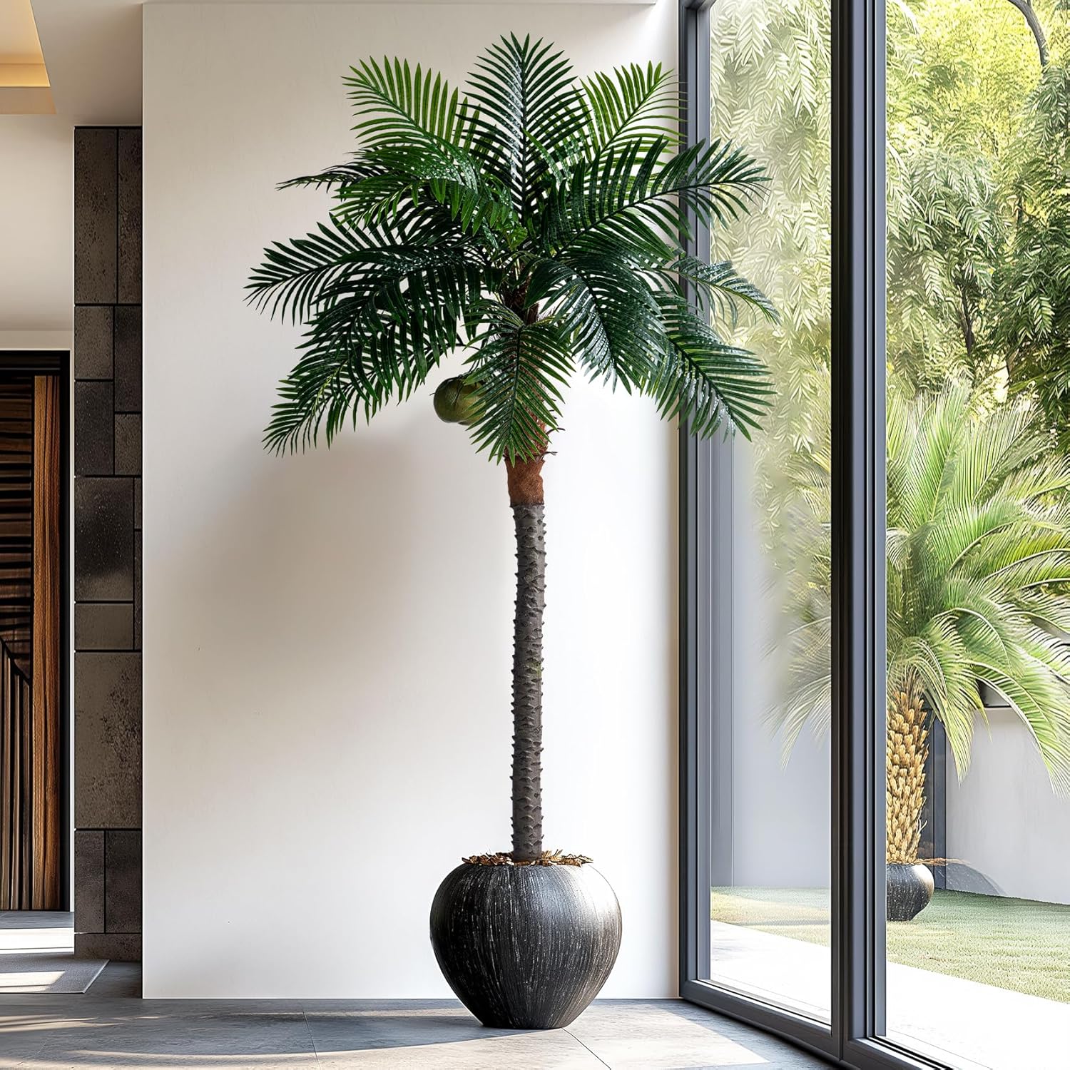 Erimda 82FT Artificial Phoenix Palm Tree with Coconut Fruit