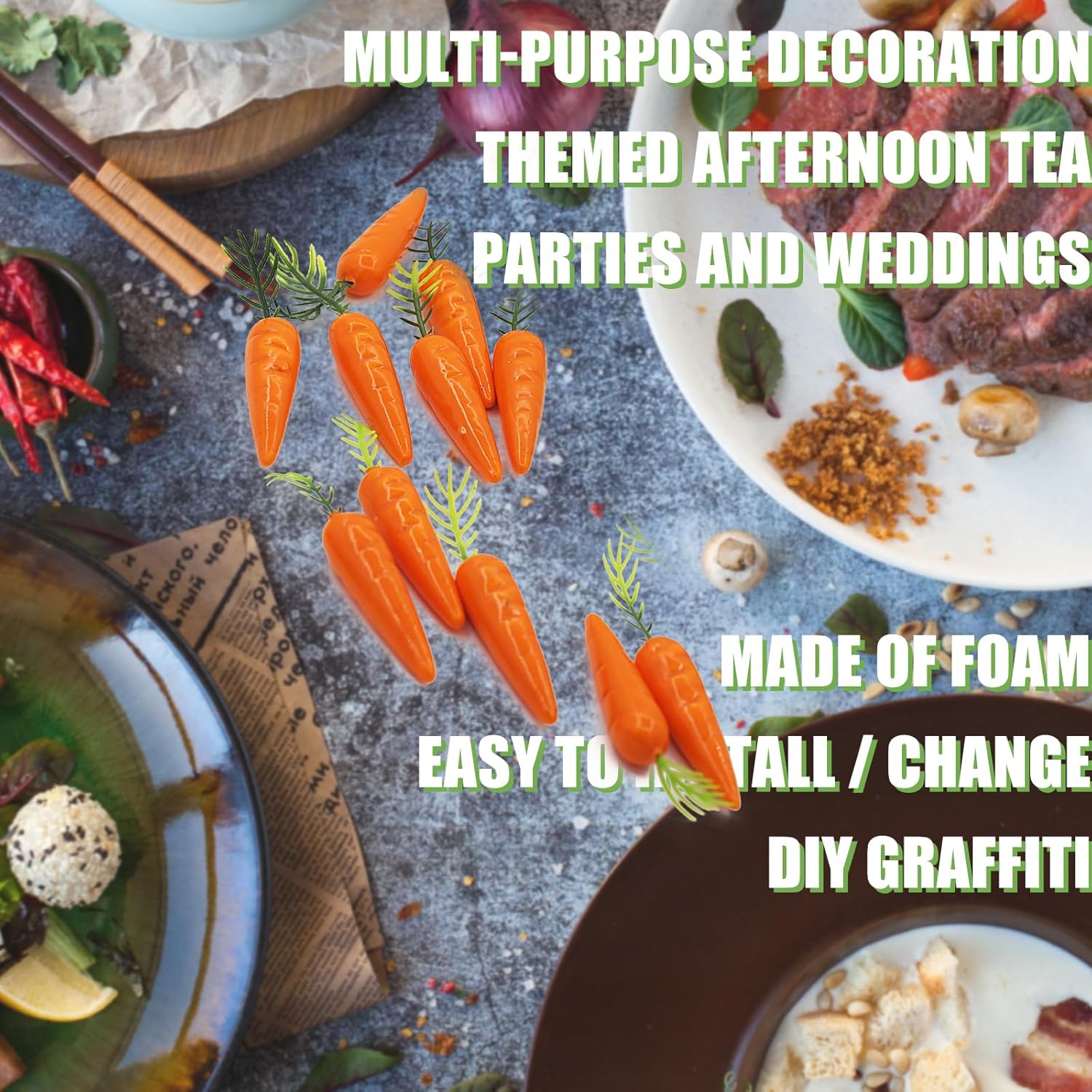 Tuxiaobu Artificial Carrots 30 Pcs Lifelike Decoration