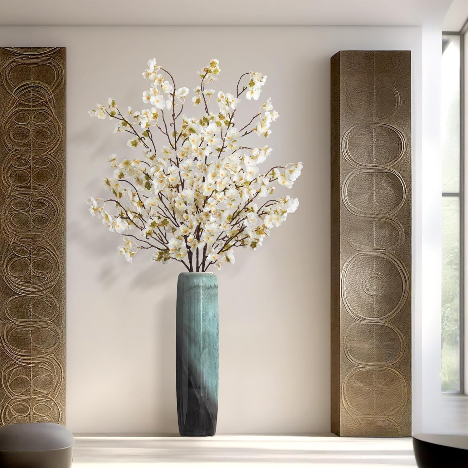 4 Pcs Artificial Cherry Blossom Flower Branches for Home Decor Spring Centerpieces
