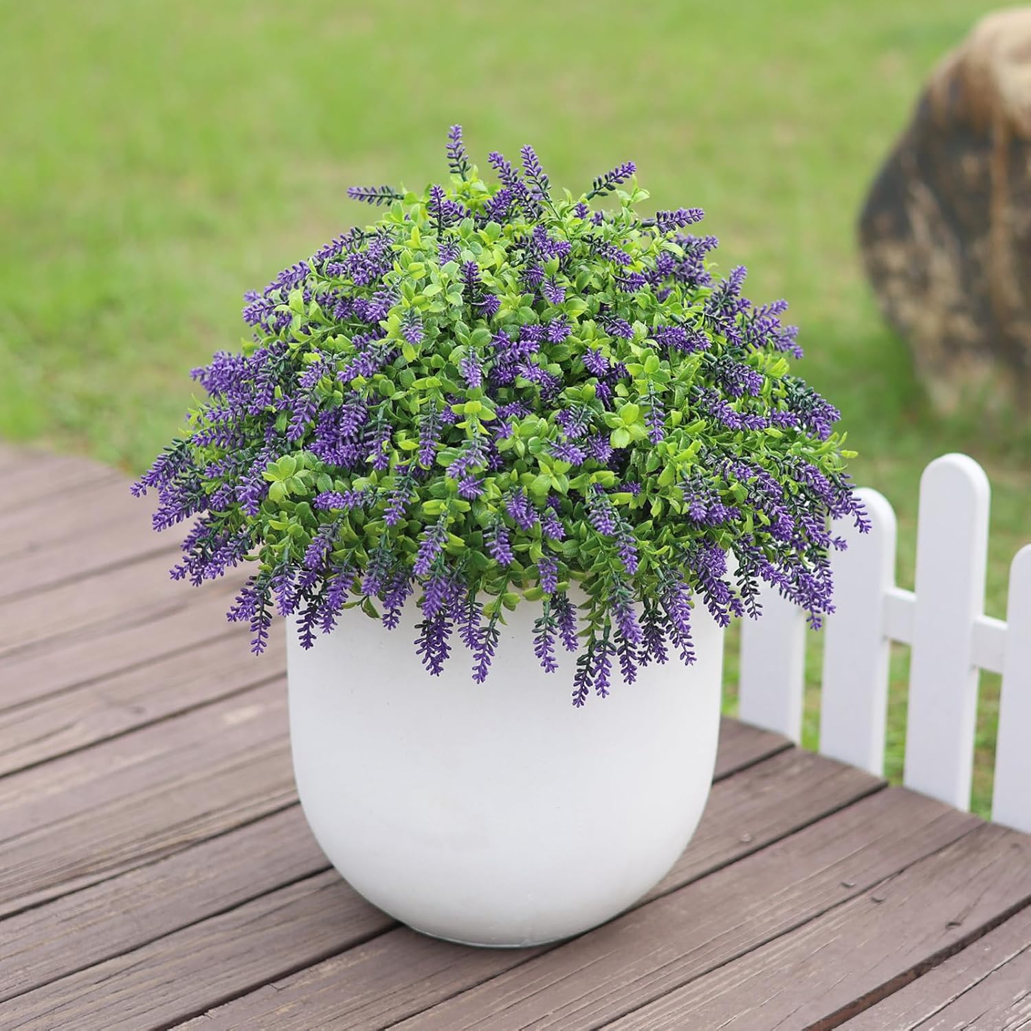 Artificial Boxwood Topiary Ball with Lavender - Set of 2