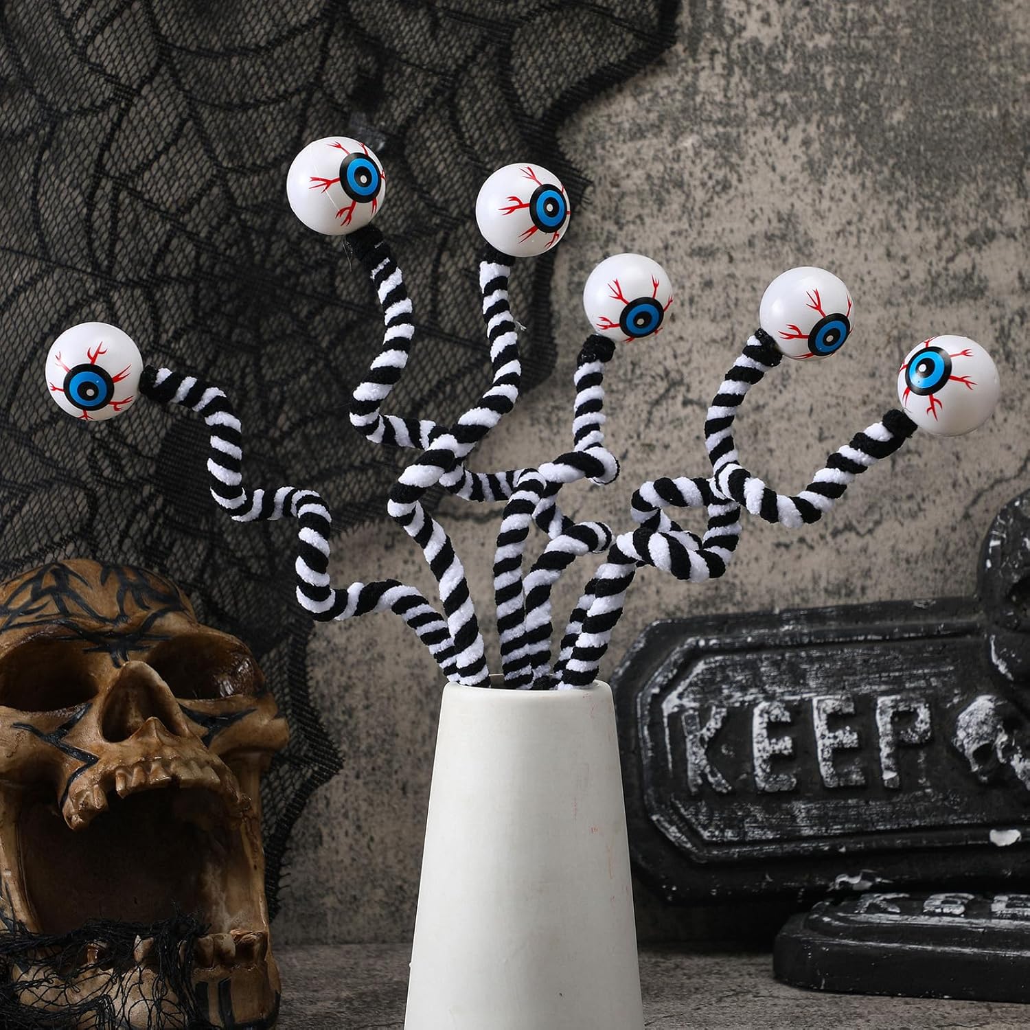 6 Pcs 15 Inch Halloween Eyeball Branches Decor