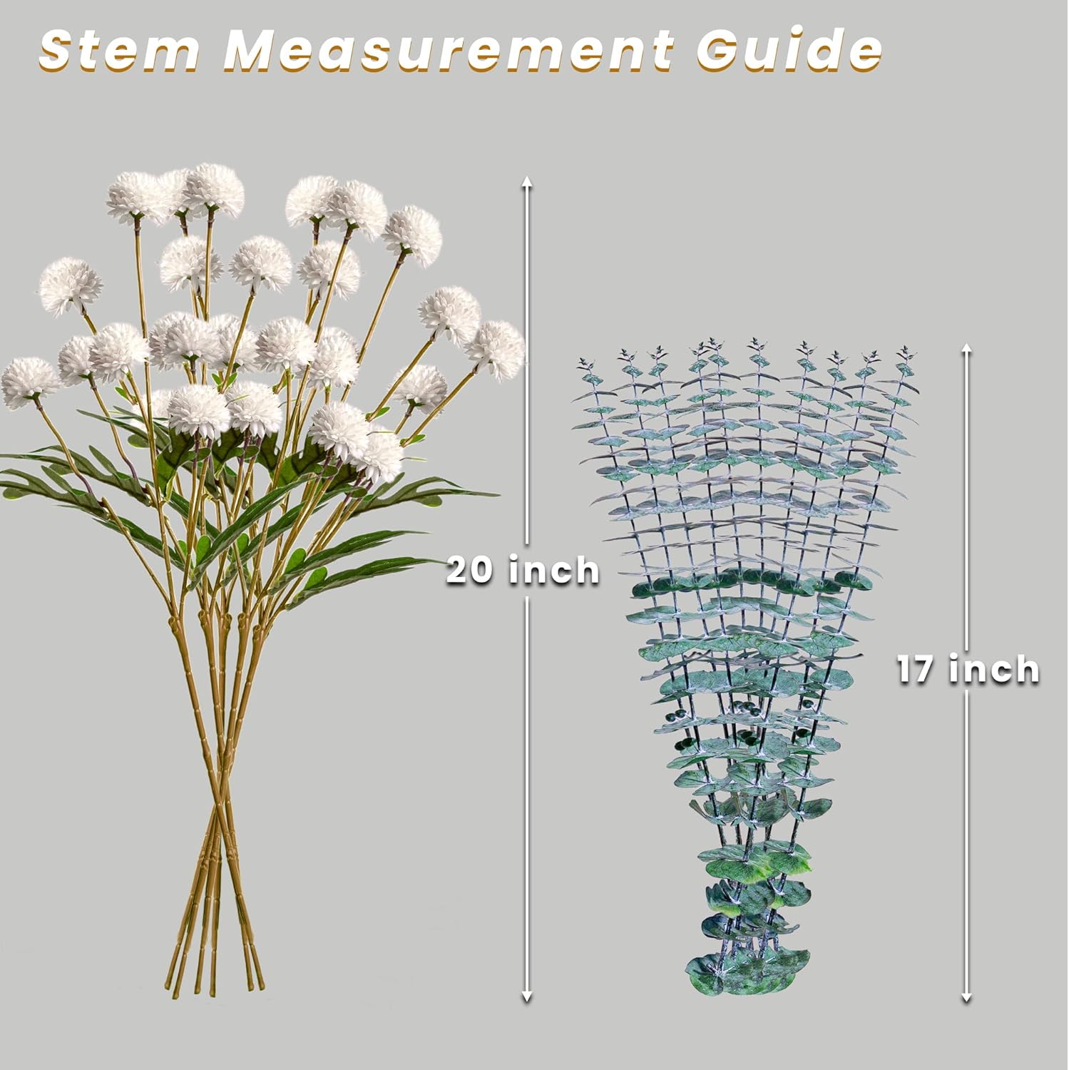 Luxury Faux Flowers in Vase - Realistic Peonies Floral Stems