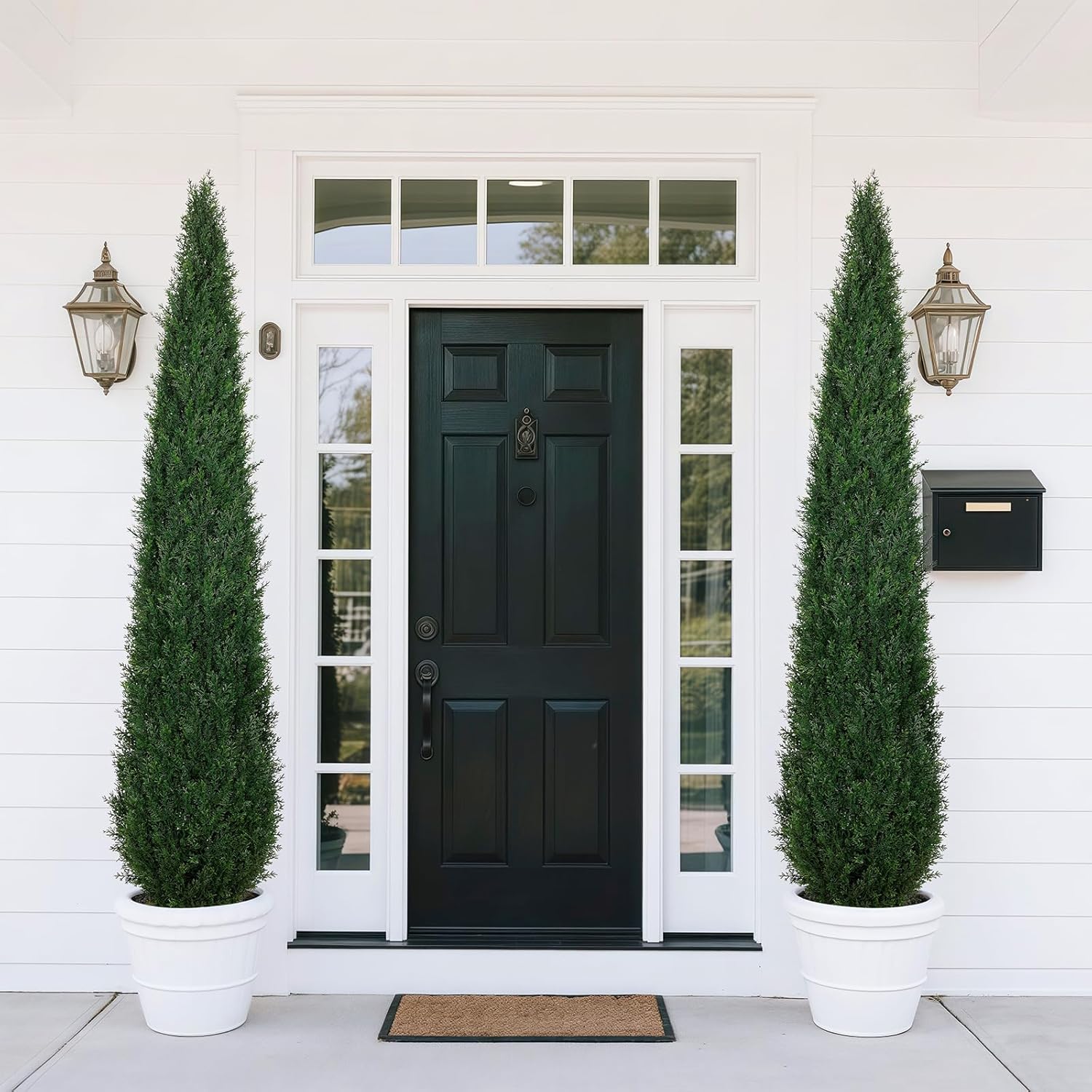 Artificial Cedar Topiary Trees Set of 2