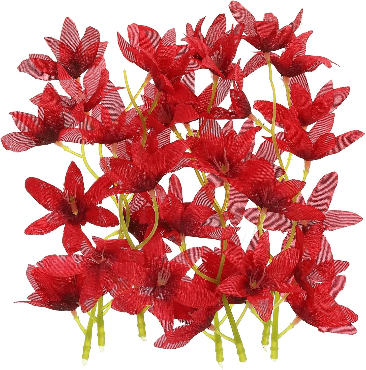 PATIKIL Red Artificial Orchid Flowers 12 Pcs Cylinder Vase Fillers