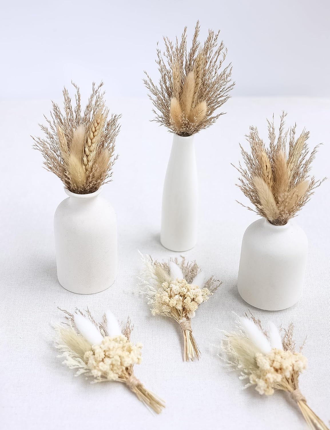 Mini Dried Flower Bouquet Pack of 6 Grey