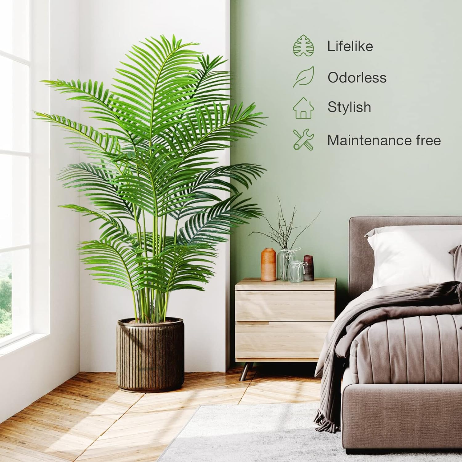 Worth Garden 6ft Artificial Areca Palm 2 Pack