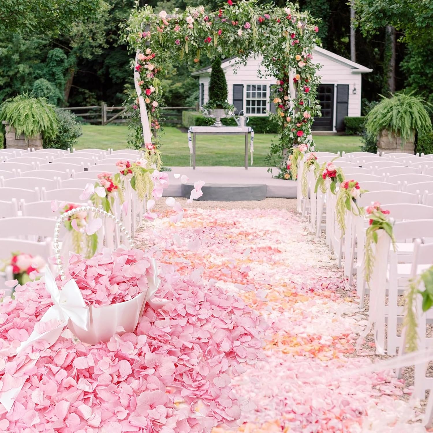 1500Pcs Real Hydrangea Pink Dried Flower Petals