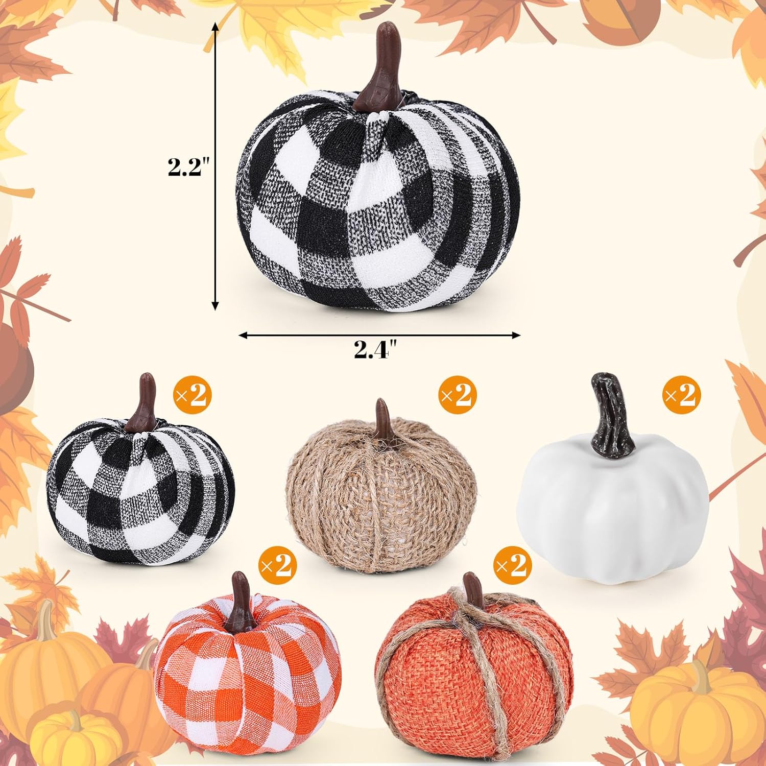 HAKACC 10PCS Artificial Pumpkins Fall Decor