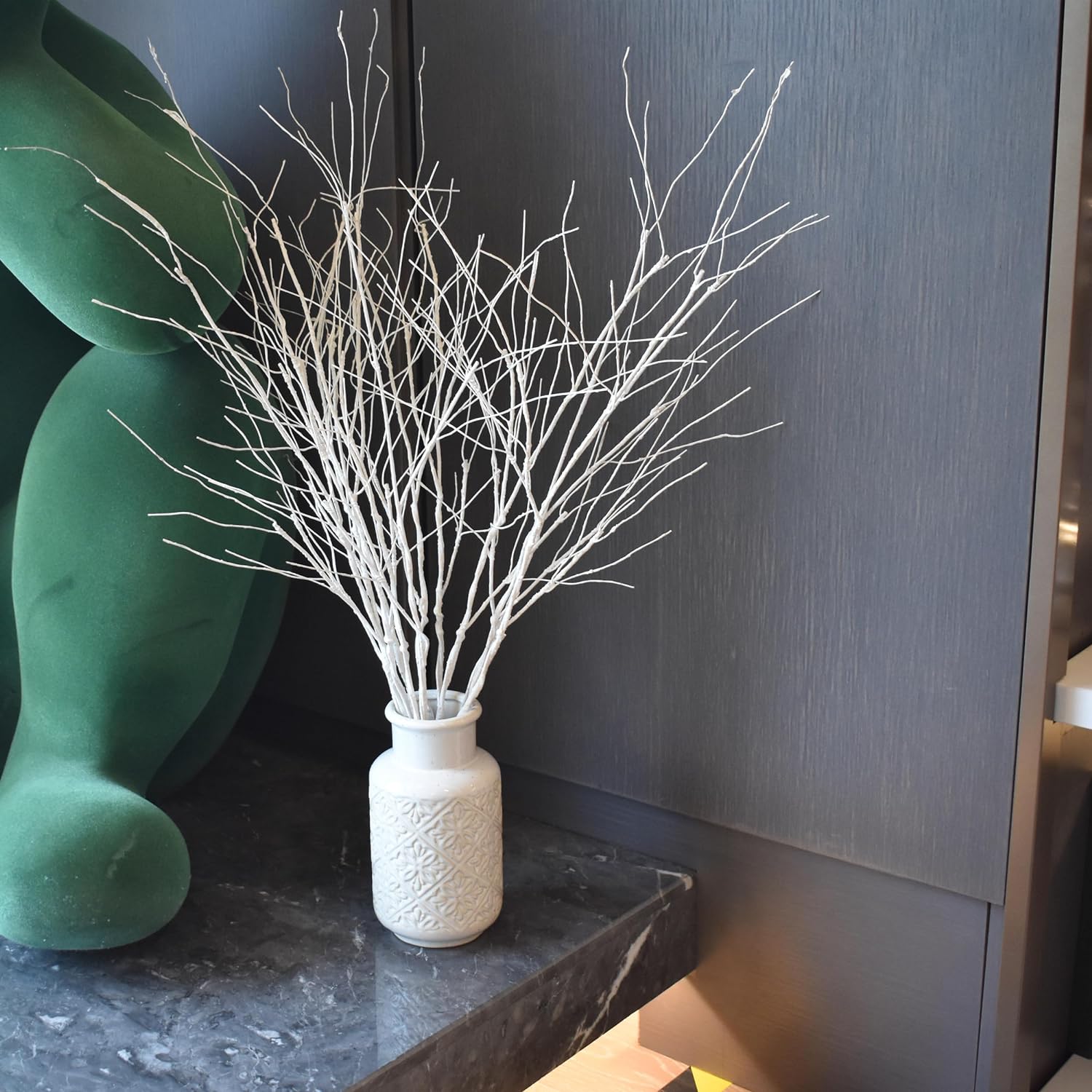 10PCS White Artificial Branches Curly Willow for Vases