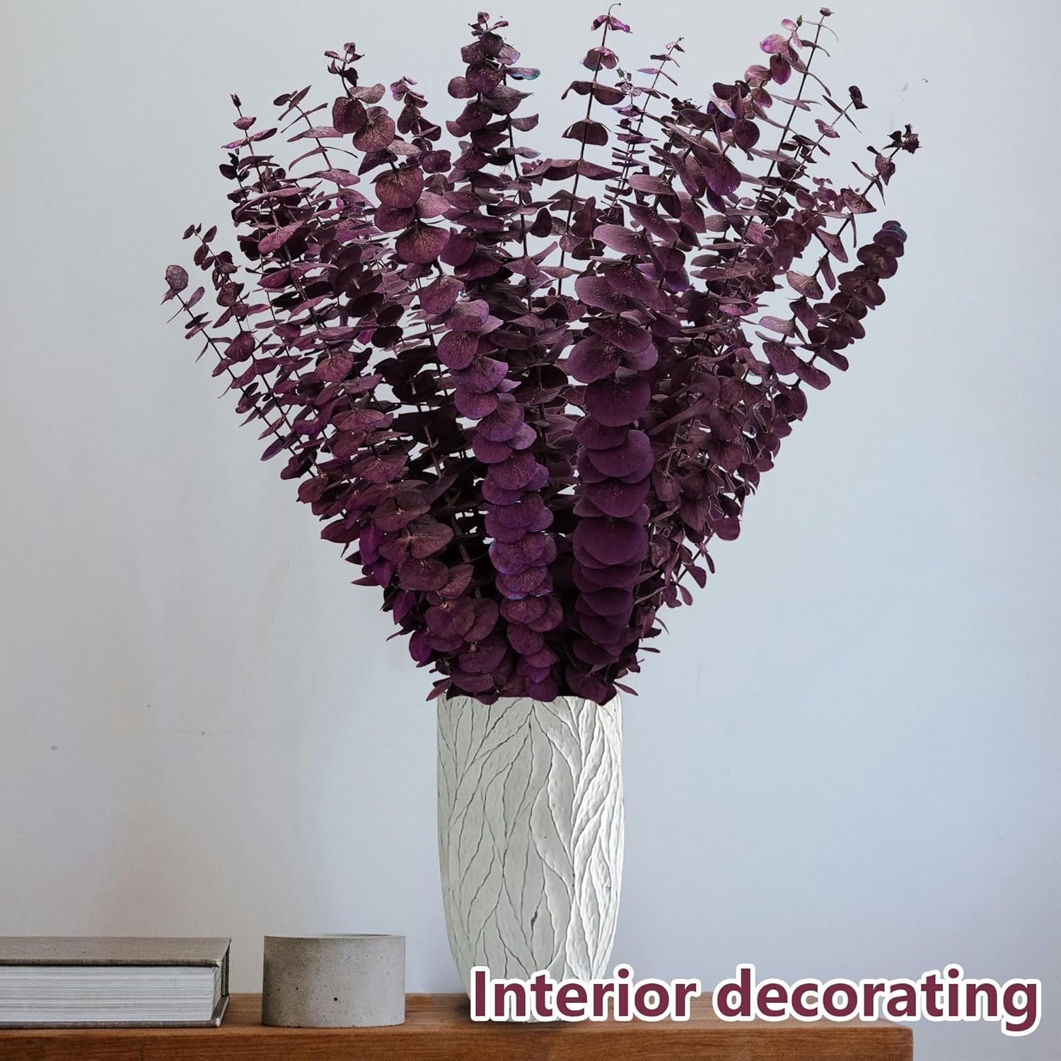 Kocat 20PCS Burgundy Eucalyptus Stems - Dried Preserved Real