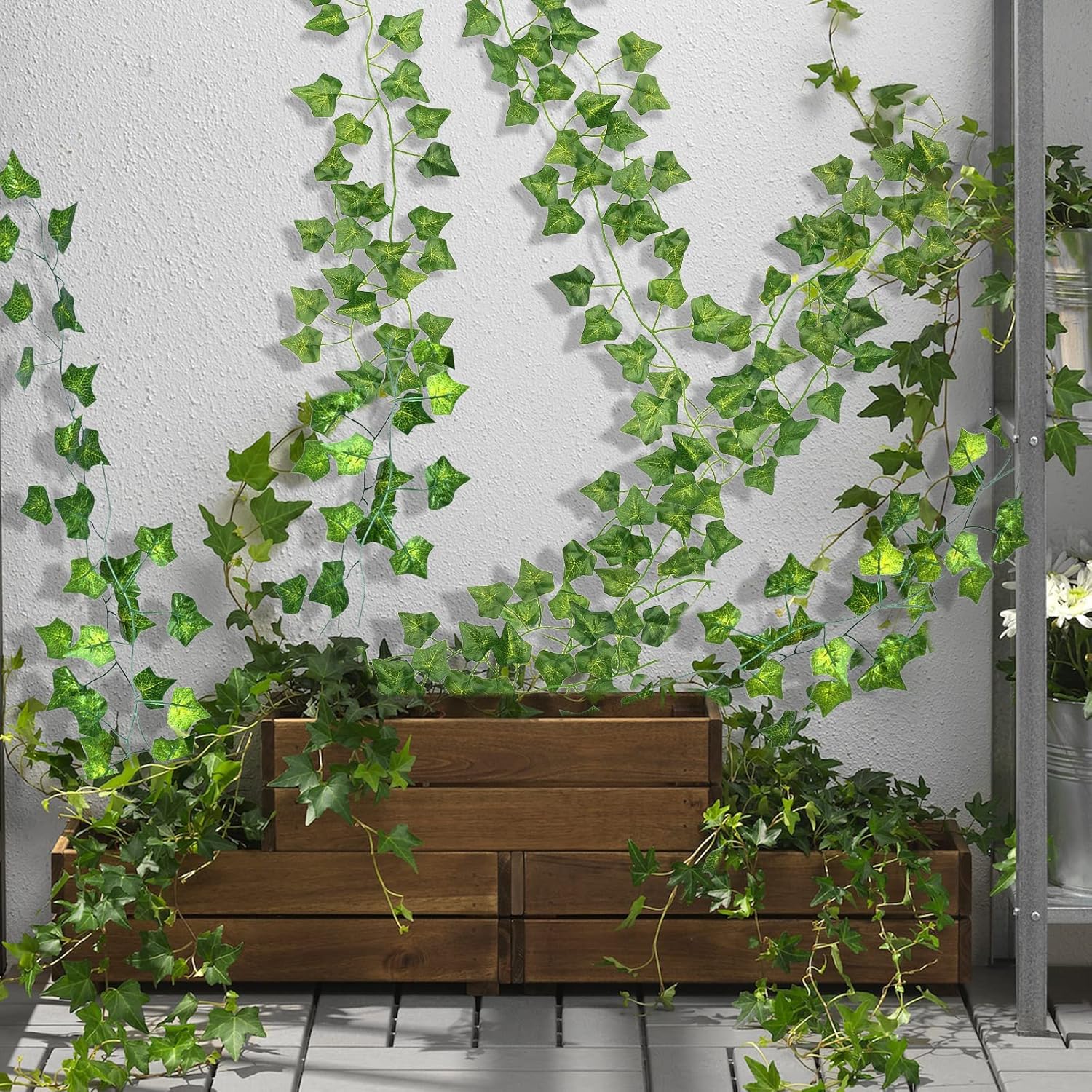 CQURE 18 Pack Artificial Ivy Garland 126 Ft UV Resistant