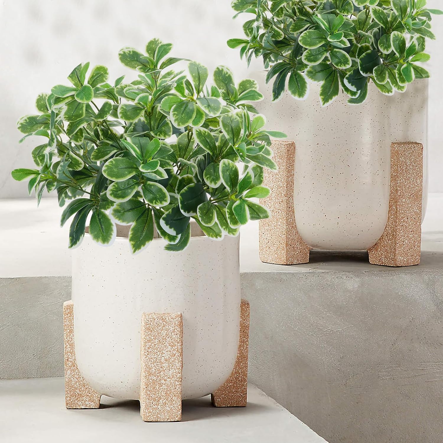 GTIDEA Artificial Shrubs Real Touch Silk Plants 2pcs