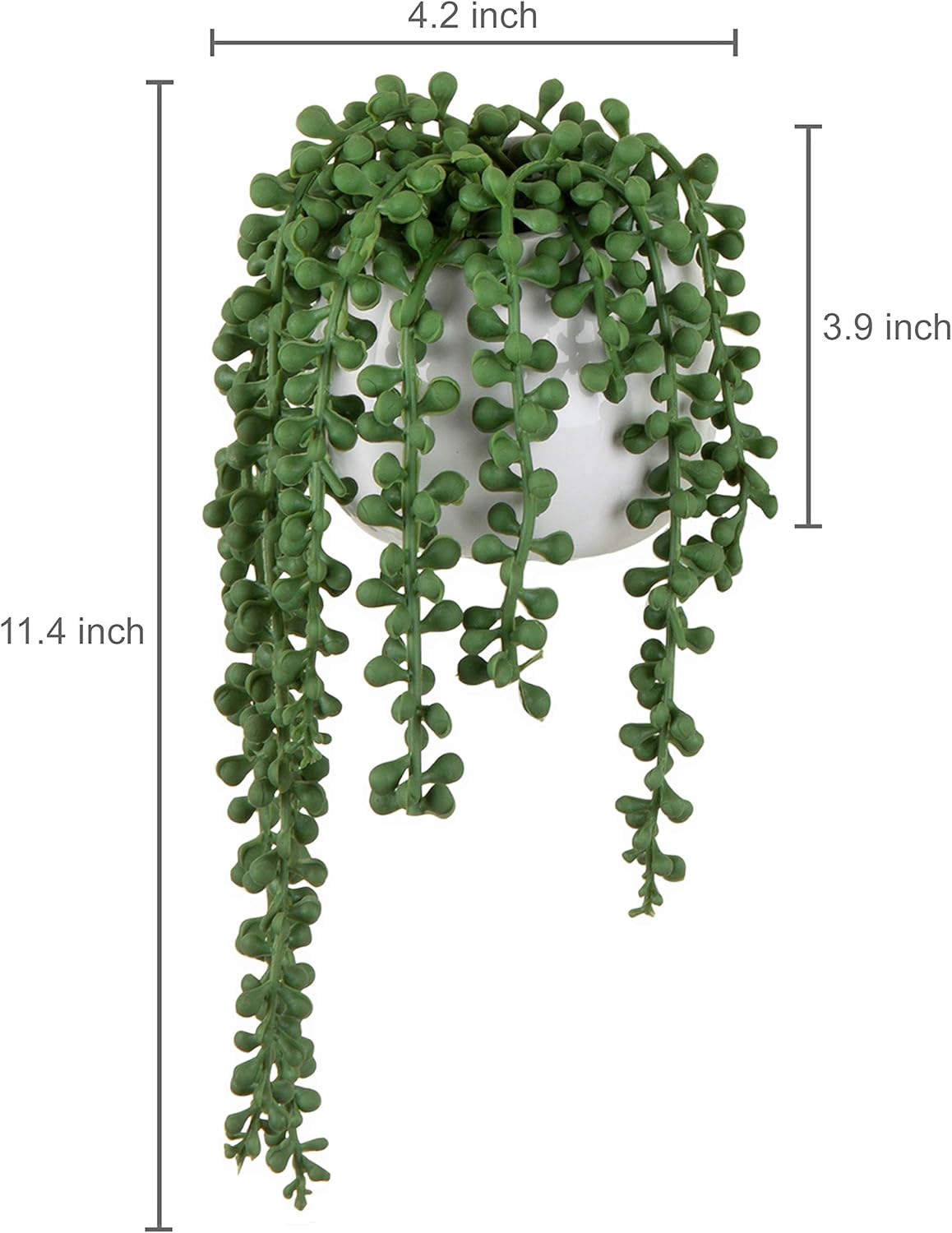 MyGift Artificial String of Pearls Wall Hanging Plant Set of 2