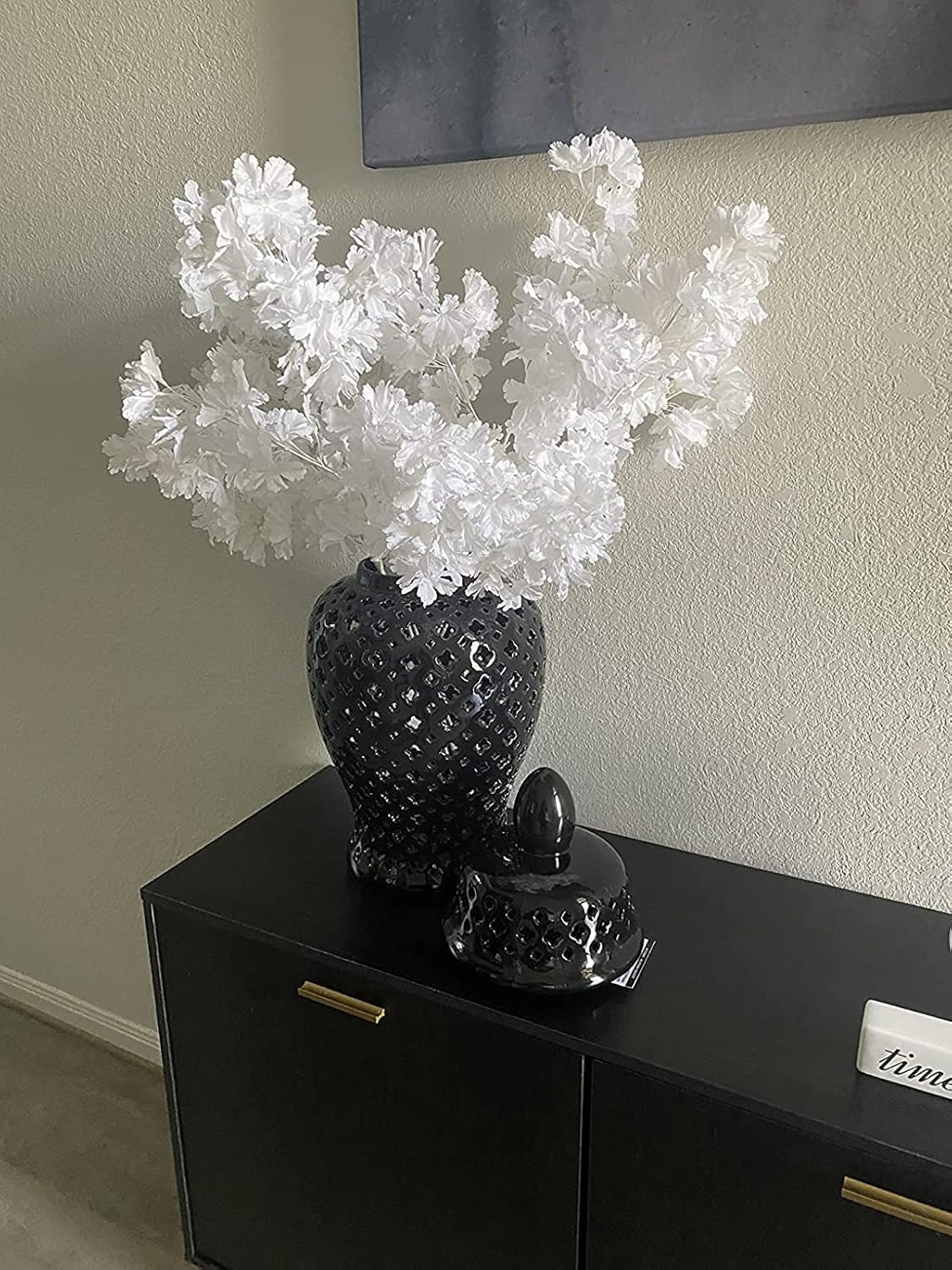 Pusuny Artificial Cherry Blossom Branches 35 Inch 5PCS Decor