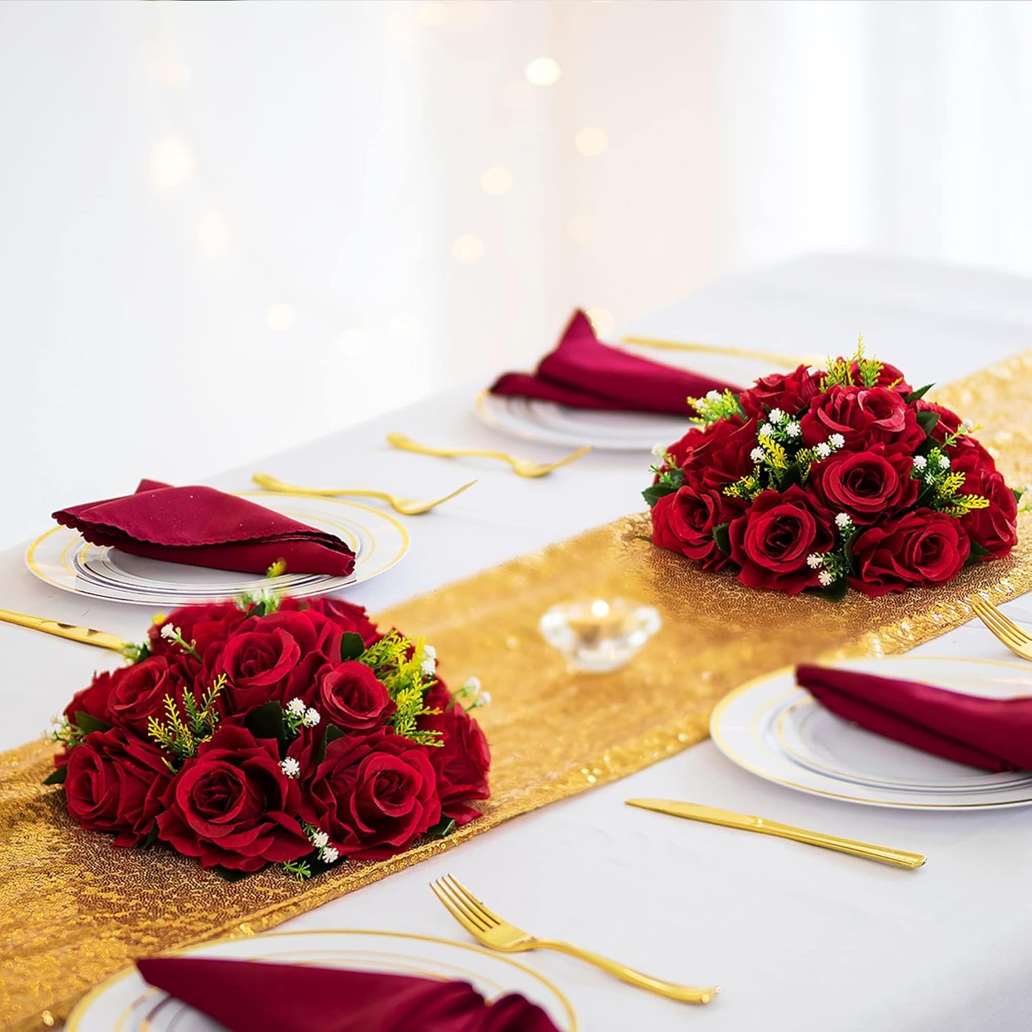 Blosmon Flower Balls Wedding Rose Centerpieces 2 Pcs