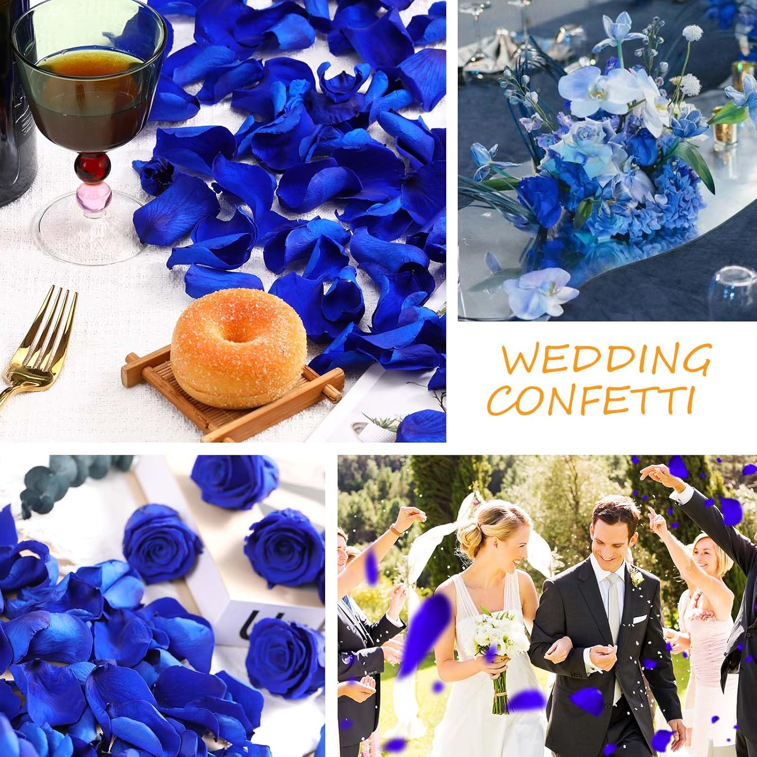 Tavkite Dried Blue Rose Petals for Wedding Decor