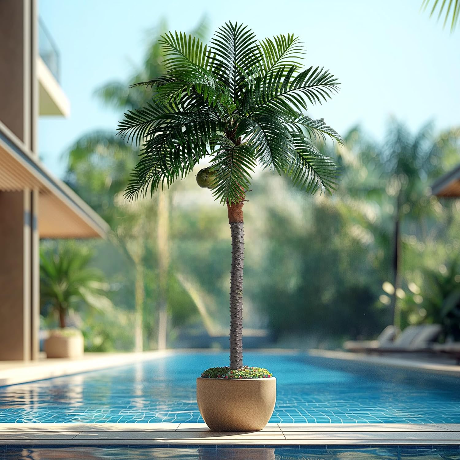 Erimda 82FT Artificial Phoenix Palm Tree with Coconut Fruit
