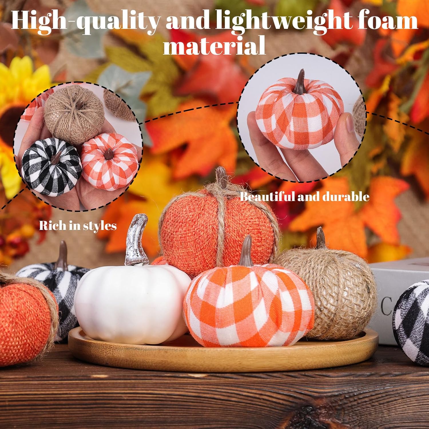 HAKACC 10PCS Artificial Pumpkins Fall Decor