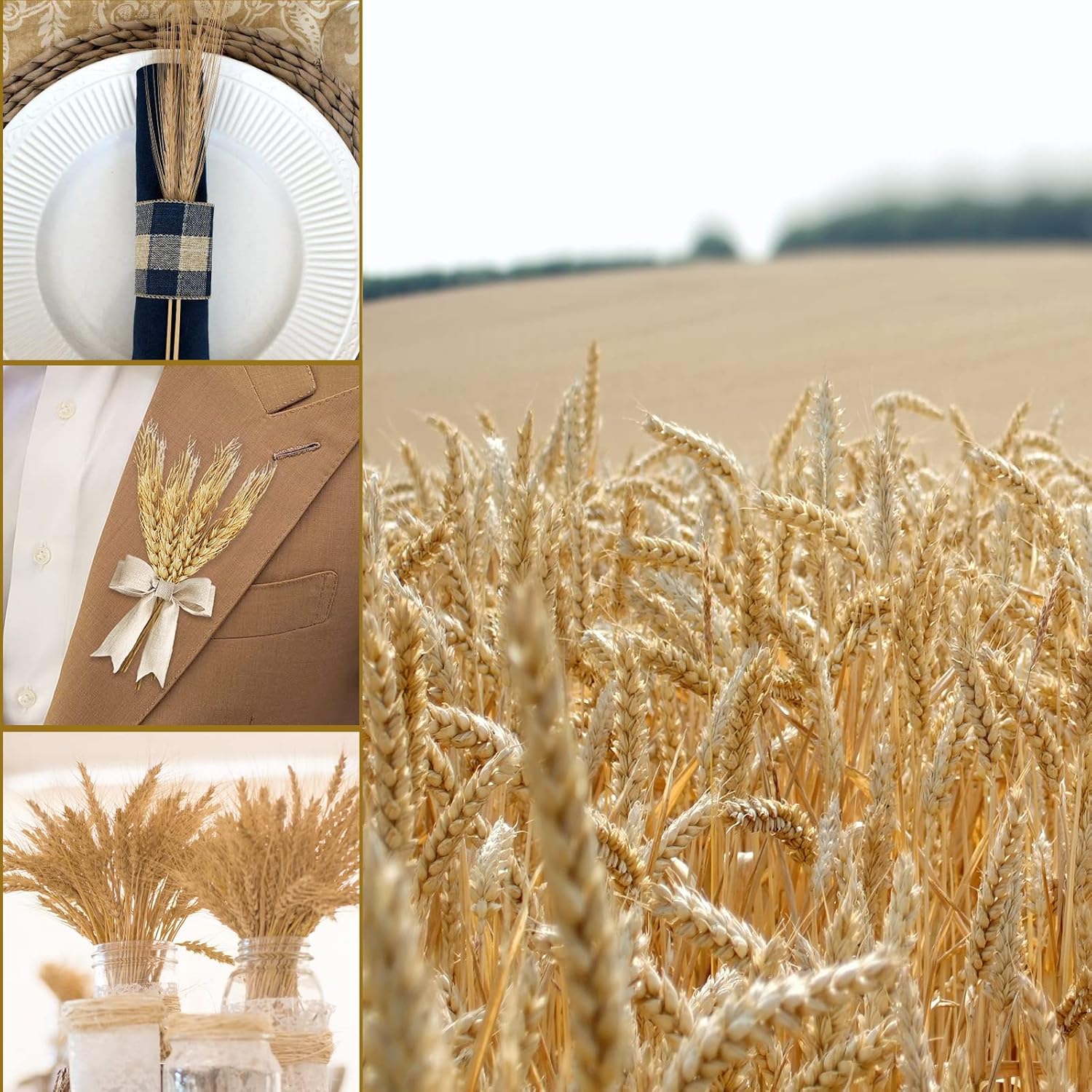 Uieke 177 Inch Dried Wheat Stalks for Fall Decor