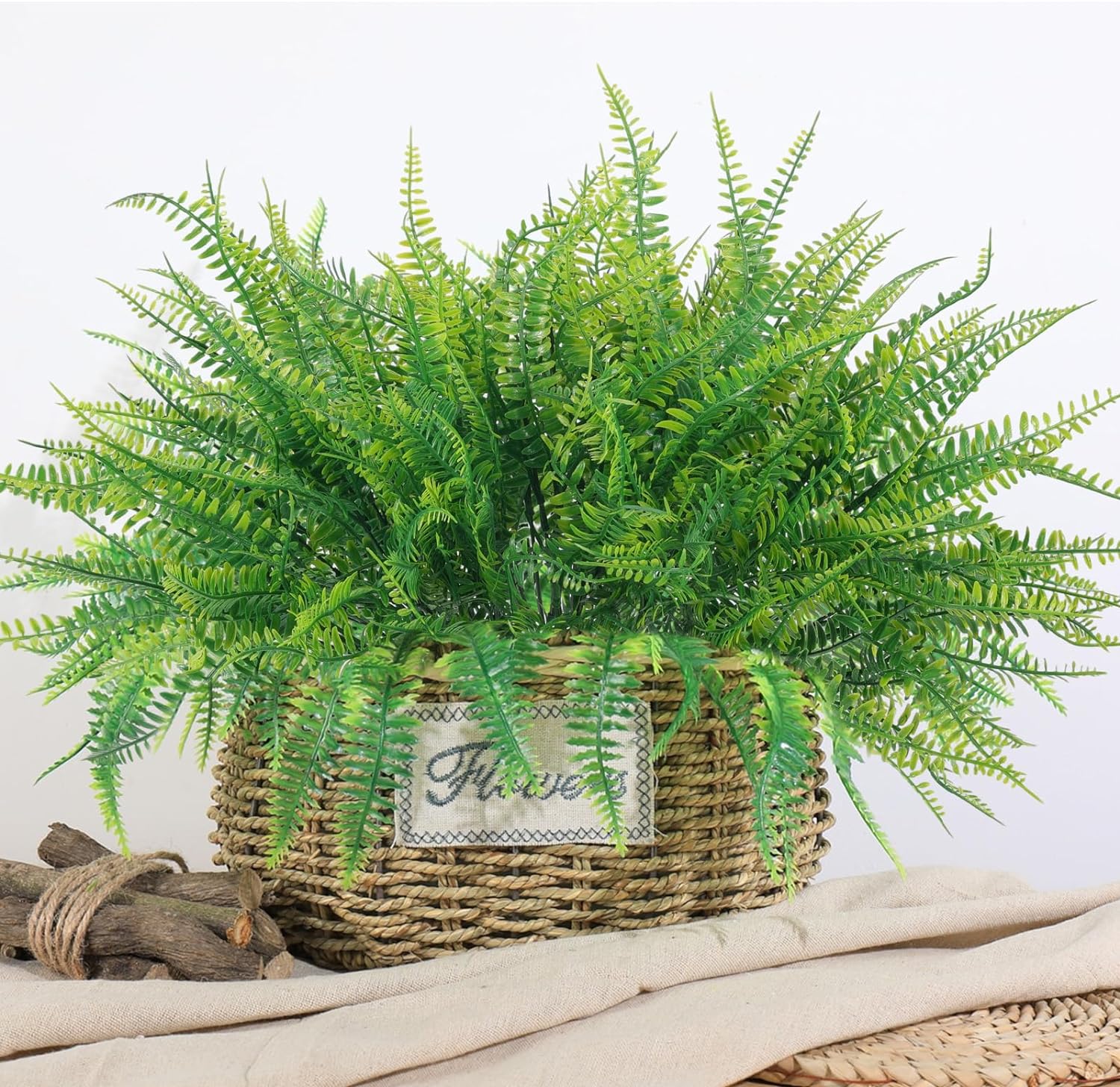 Hananona 12 Pcs Artificial Boston Fern Stems