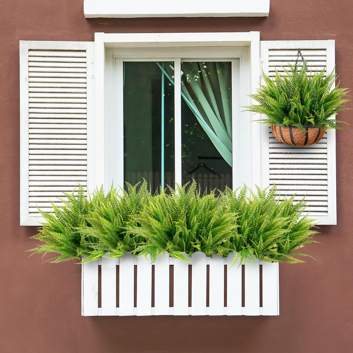 Sggvecsy 12 Bundles Artificial Boston Fern Plants Green Decor