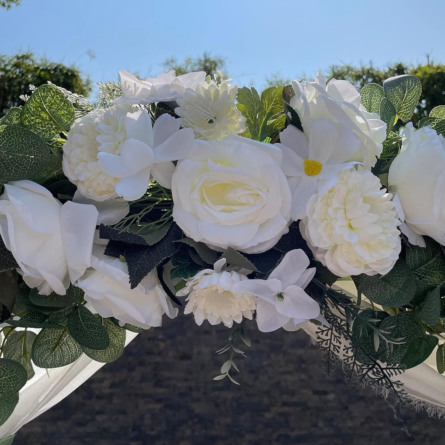 Handmade Wedding Arch Flowers with Rose and Eucalyptus