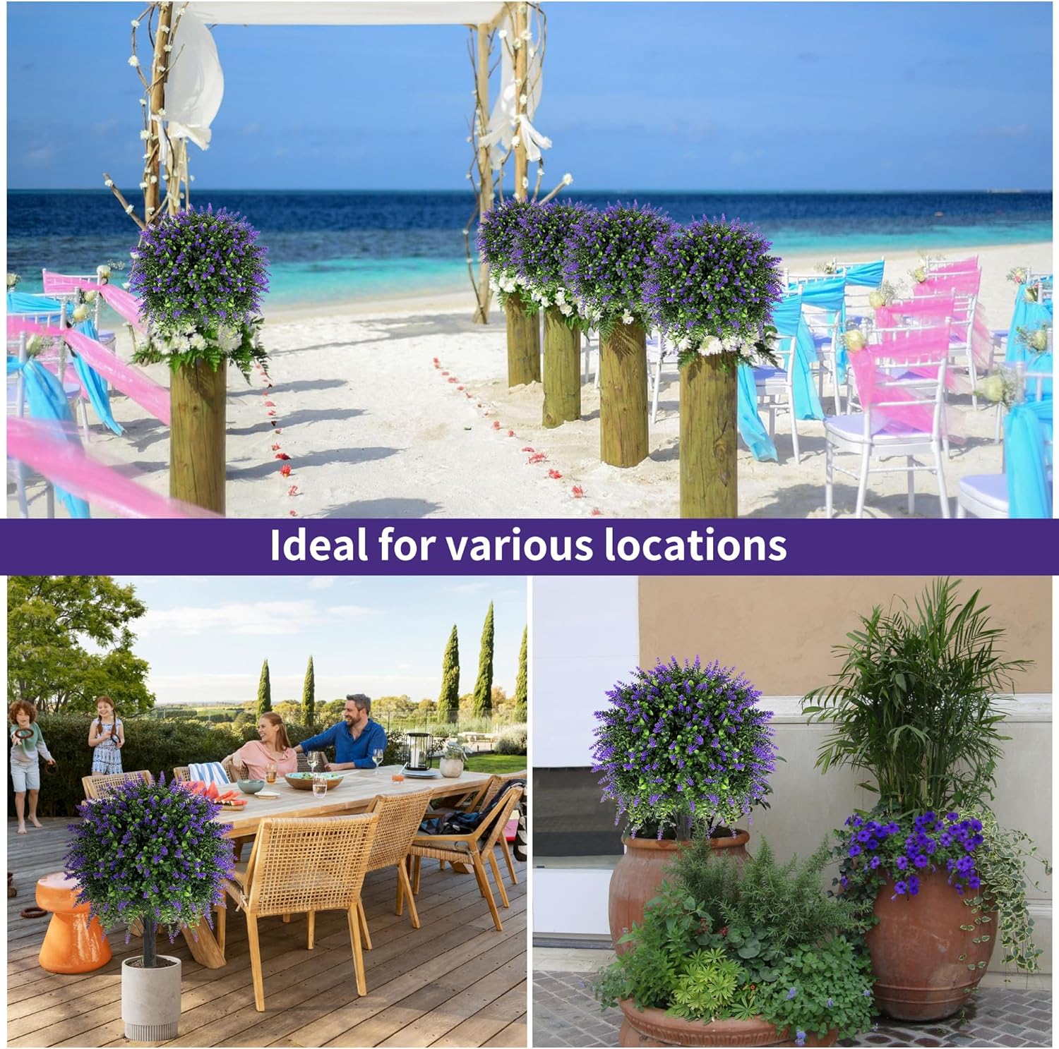 272 Inch Artificial Lavender Topiary Set of 2 with Spike
