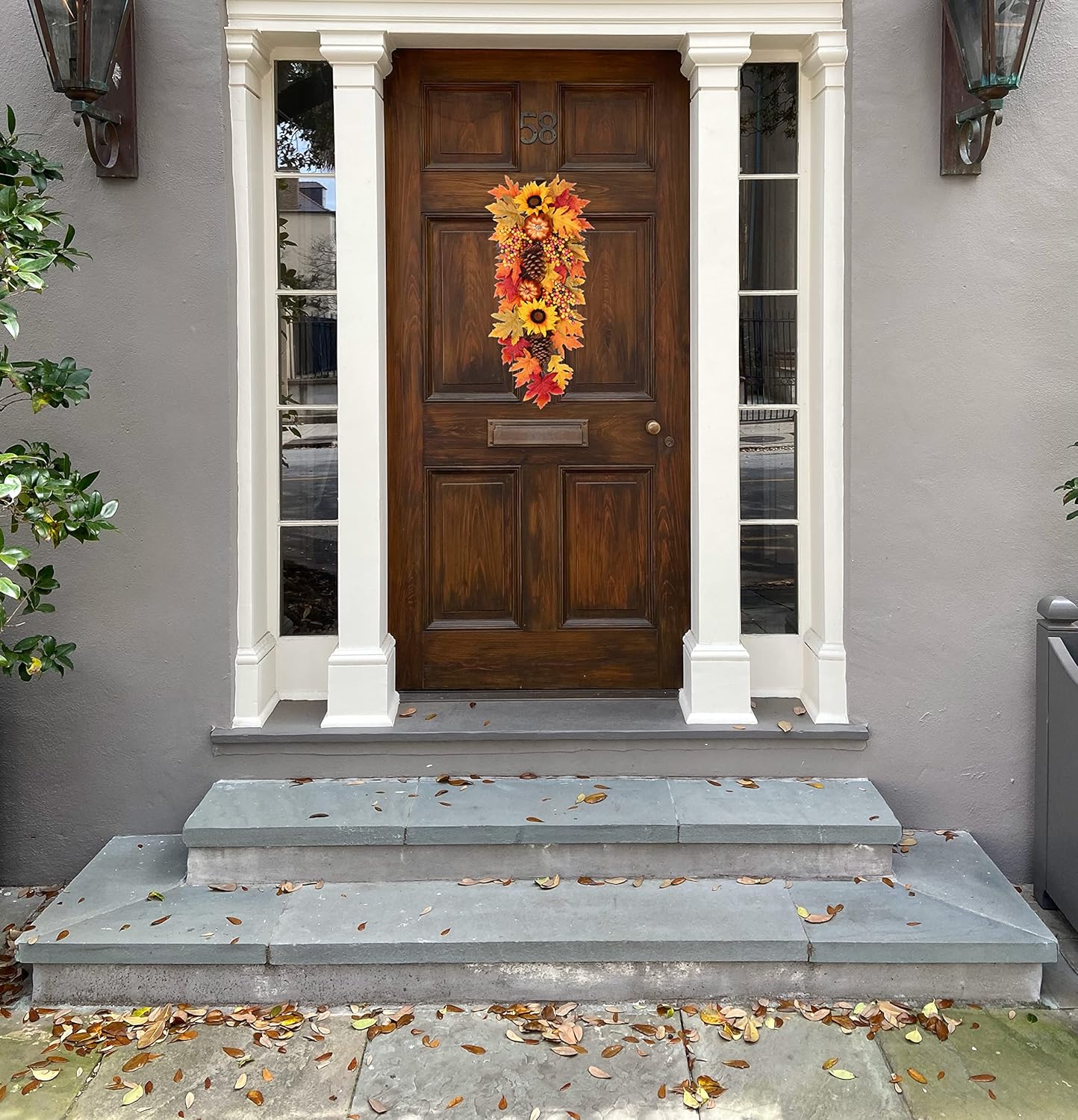 Haute Decor 32 Inch Fall Sunflower Door Swag