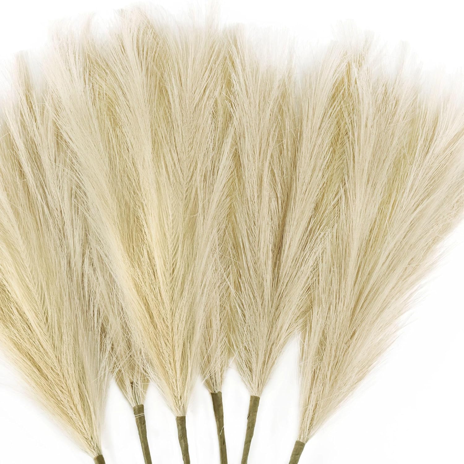 6PCS Faux Pampas Grass Arrangement Beige