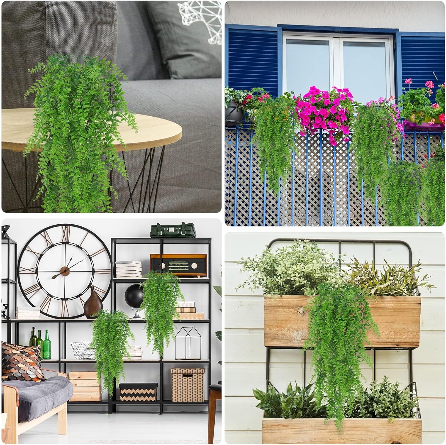 Huryfox Artificial Hanging Plants Fern Vine